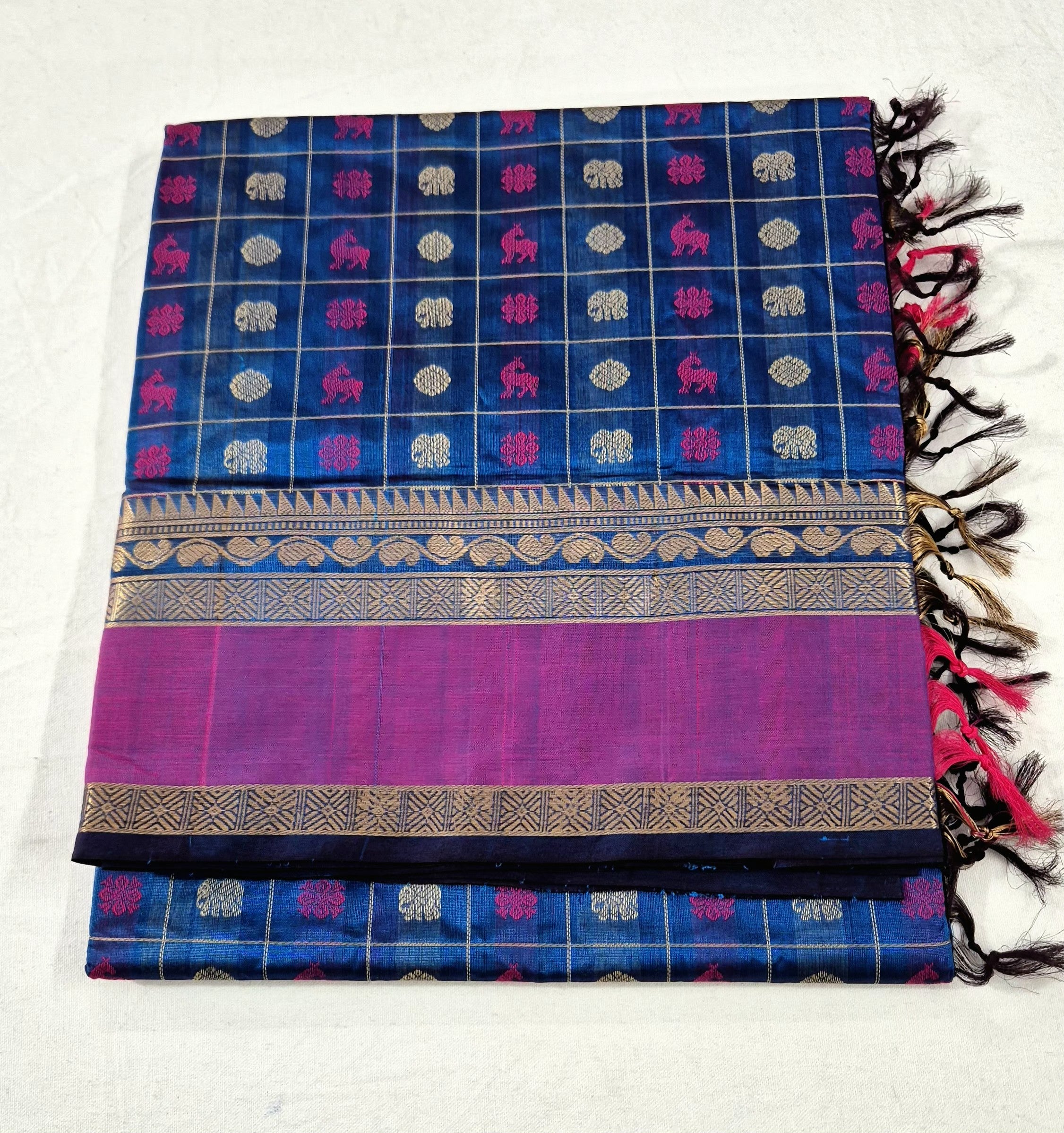 Zari Kissed 1000 Butta Silkcotton Saree -BLUE
