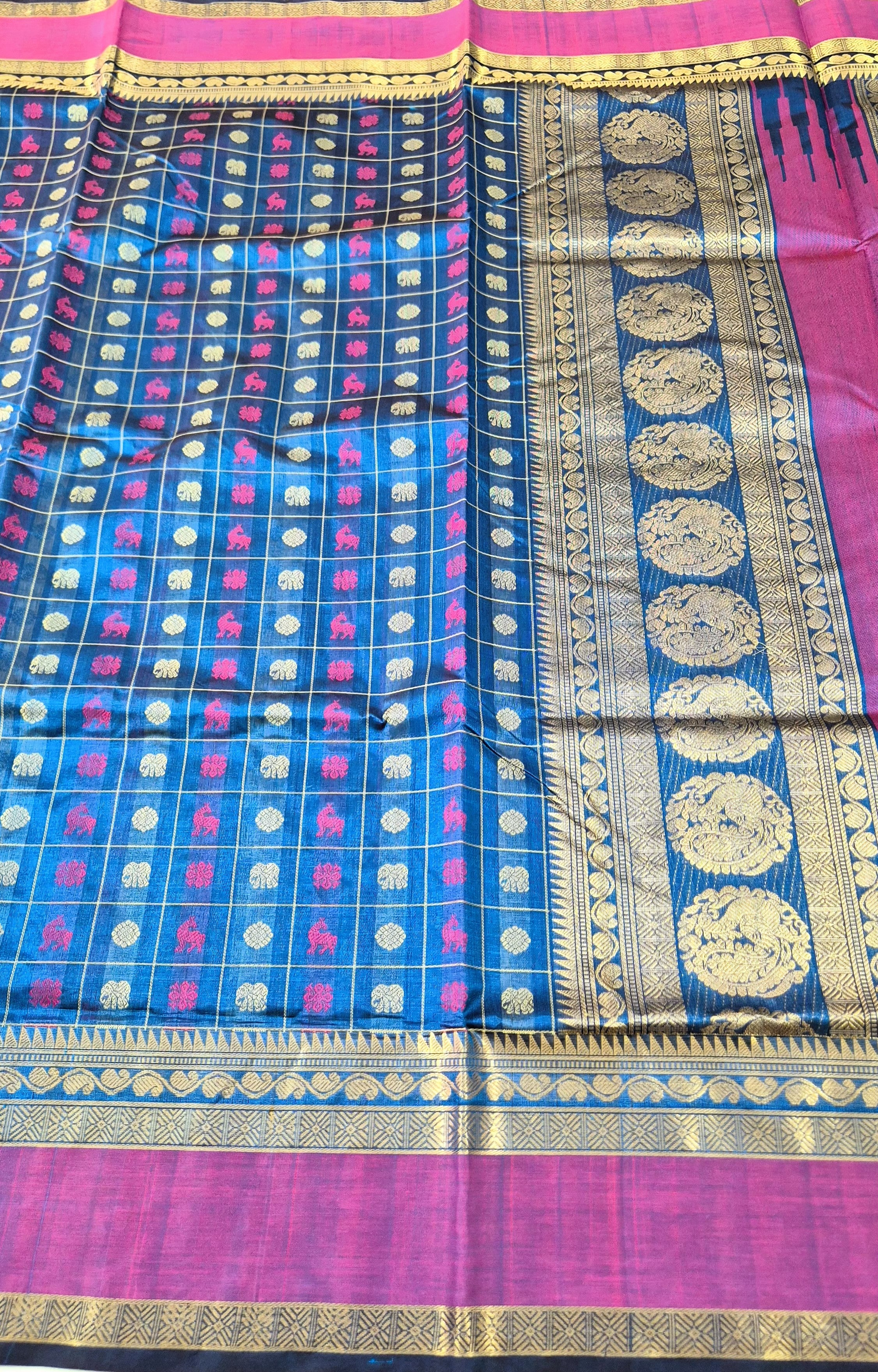 Zari Kissed 1000 Butta Silkcotton Saree -BLUE