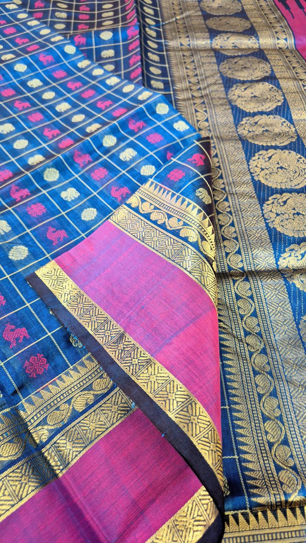 Zari Kissed 1000 Butta Silkcotton Saree -BLUE