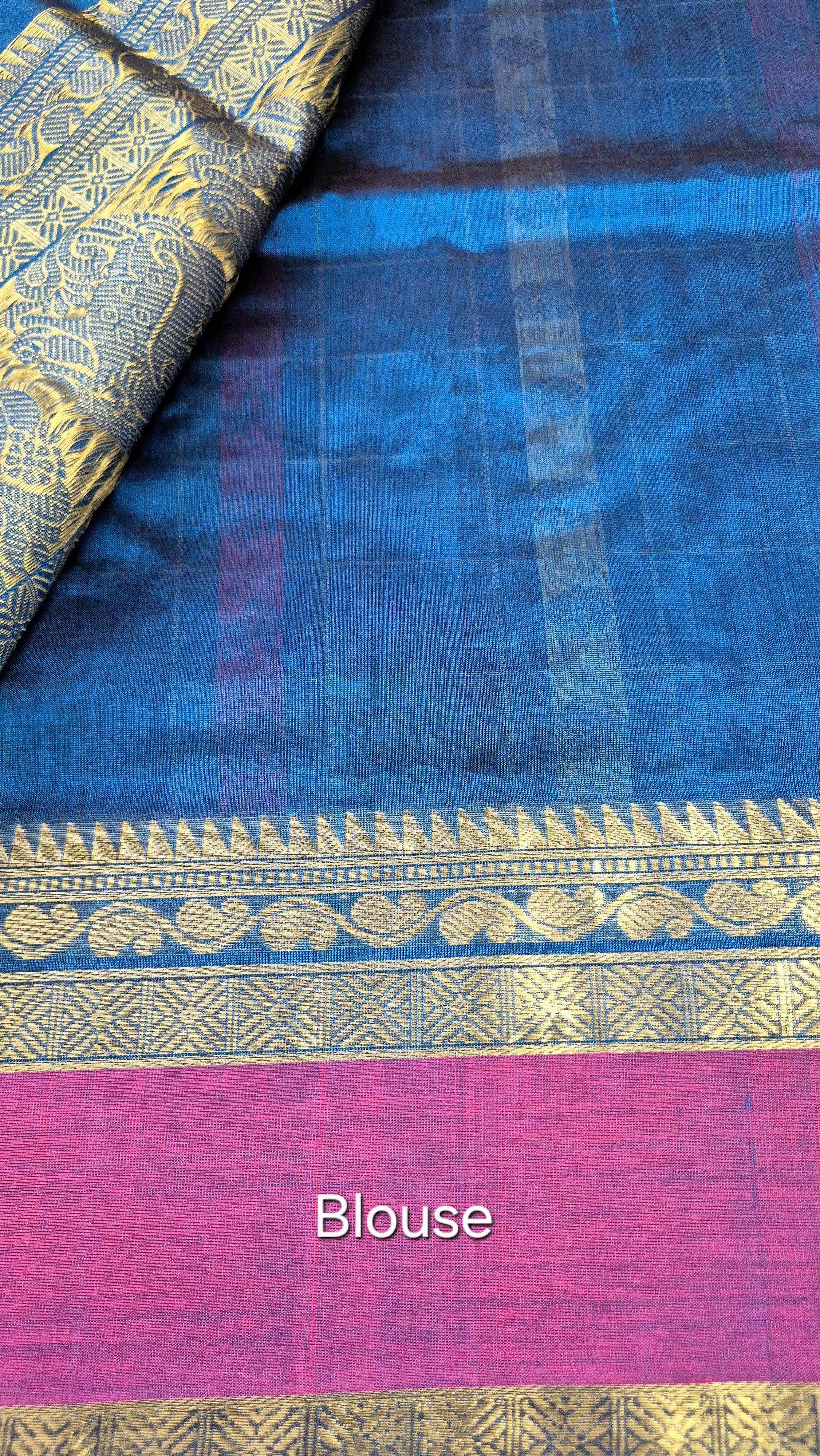 Zari Kissed 1000 Butta Silkcotton Saree -BLUE