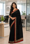 Rudhrakasham Border Narayanpet Saree -BLK