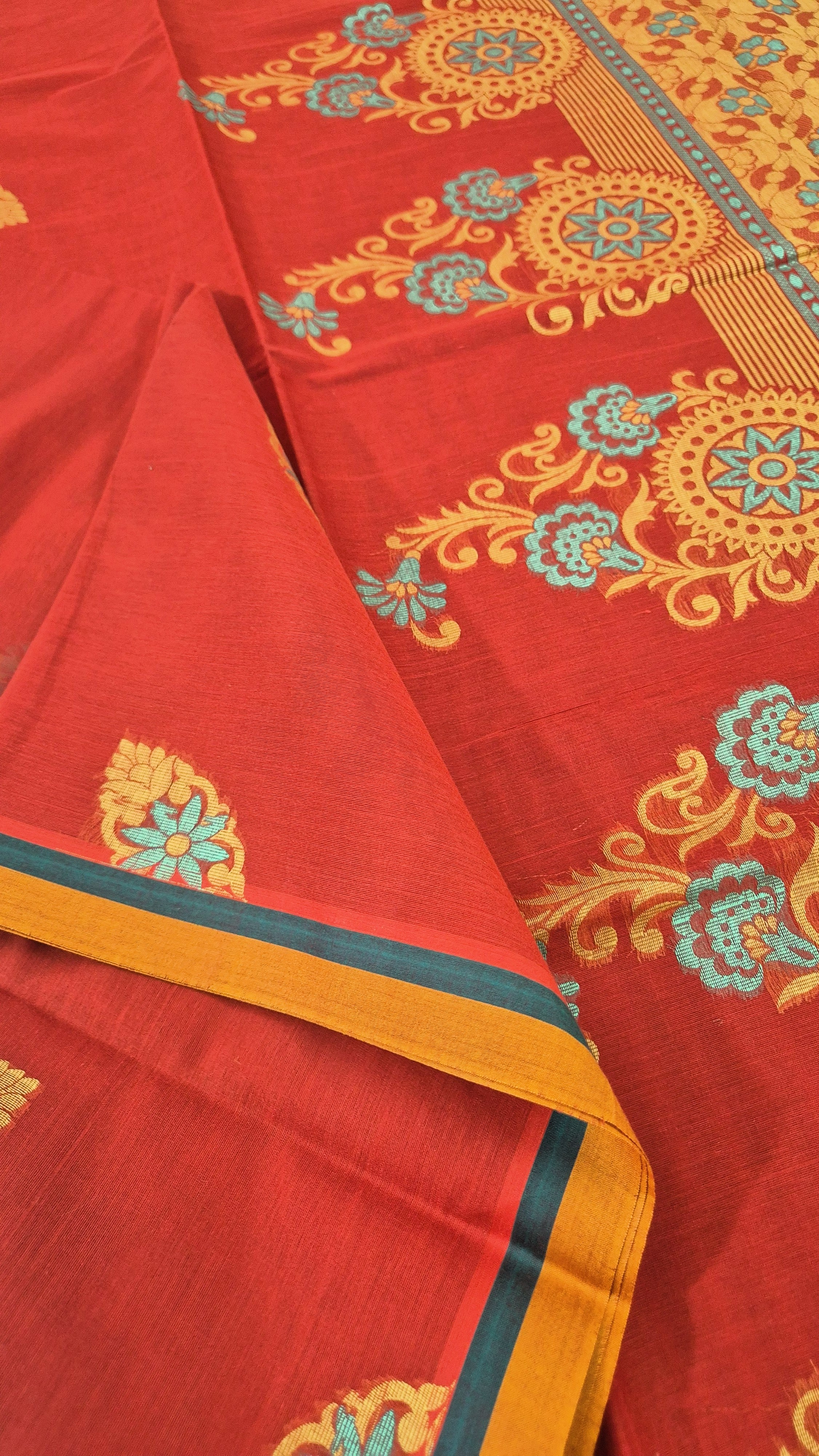 Handloom Cotton saree -RED 99
