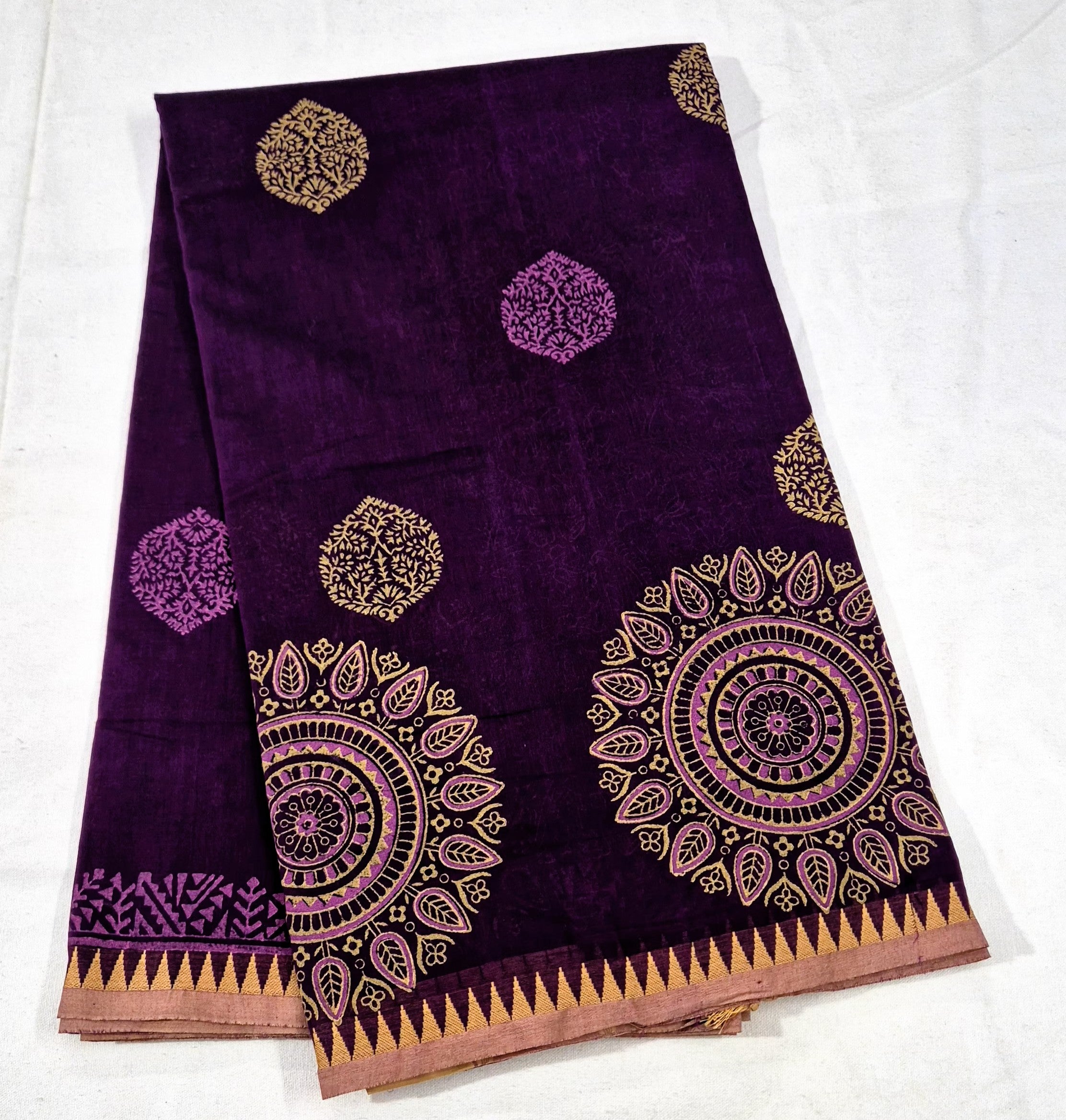 Pure Cotton saree in Handblock prints -PR