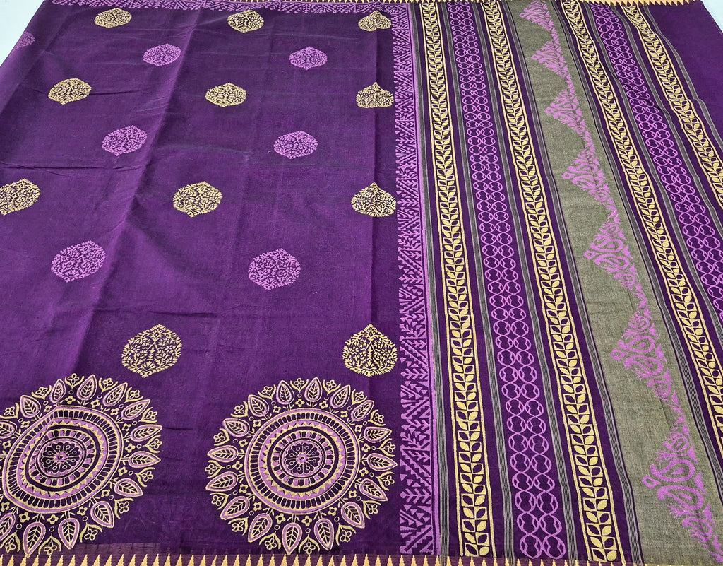 Pure Cotton saree in Handblock prints -PR
