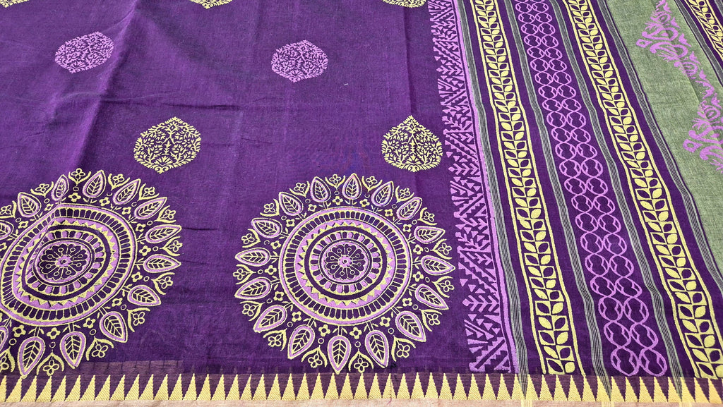Pure Cotton saree in Handblock prints -PR