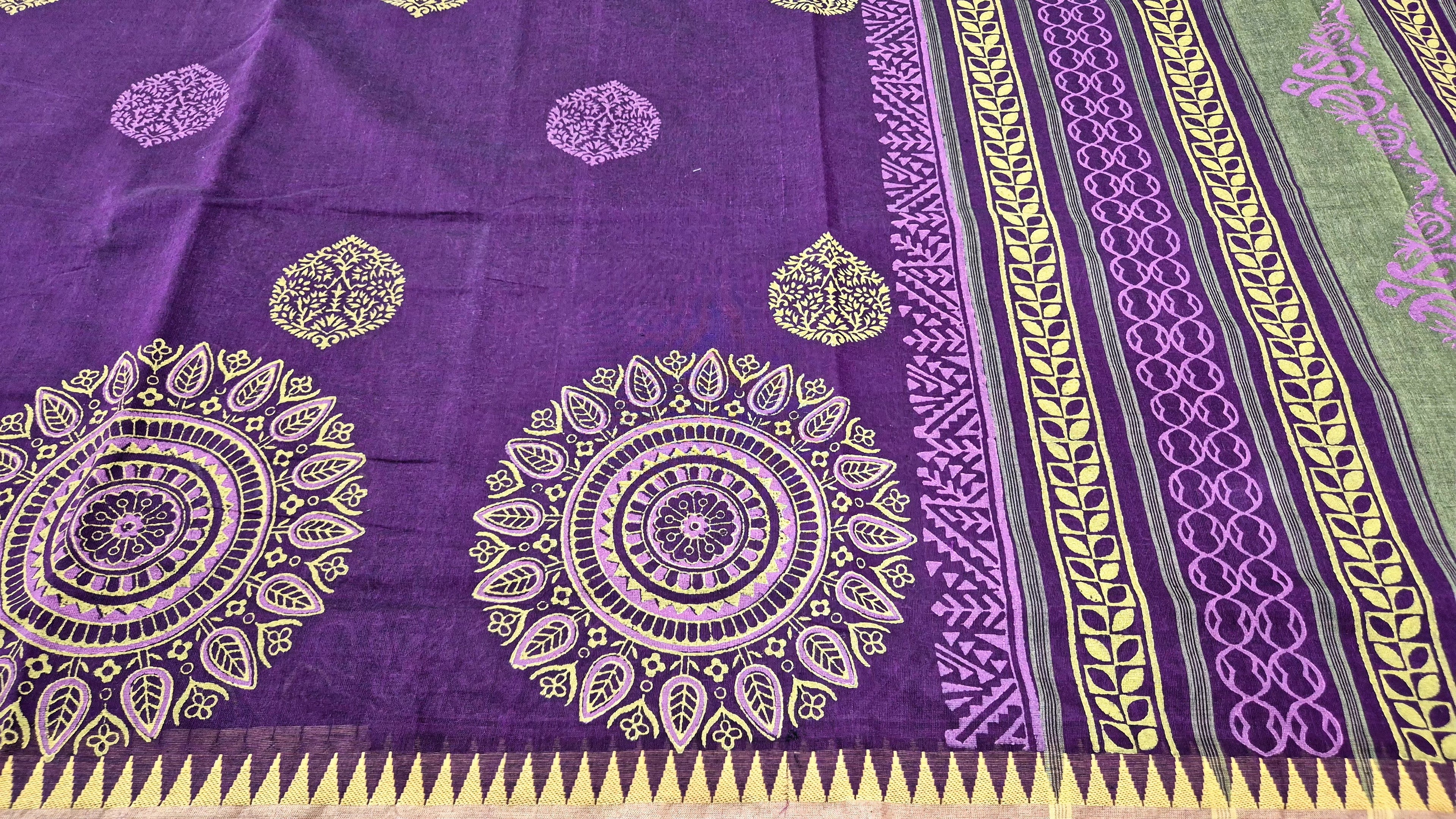 Pure Cotton saree in Handblock prints -PR