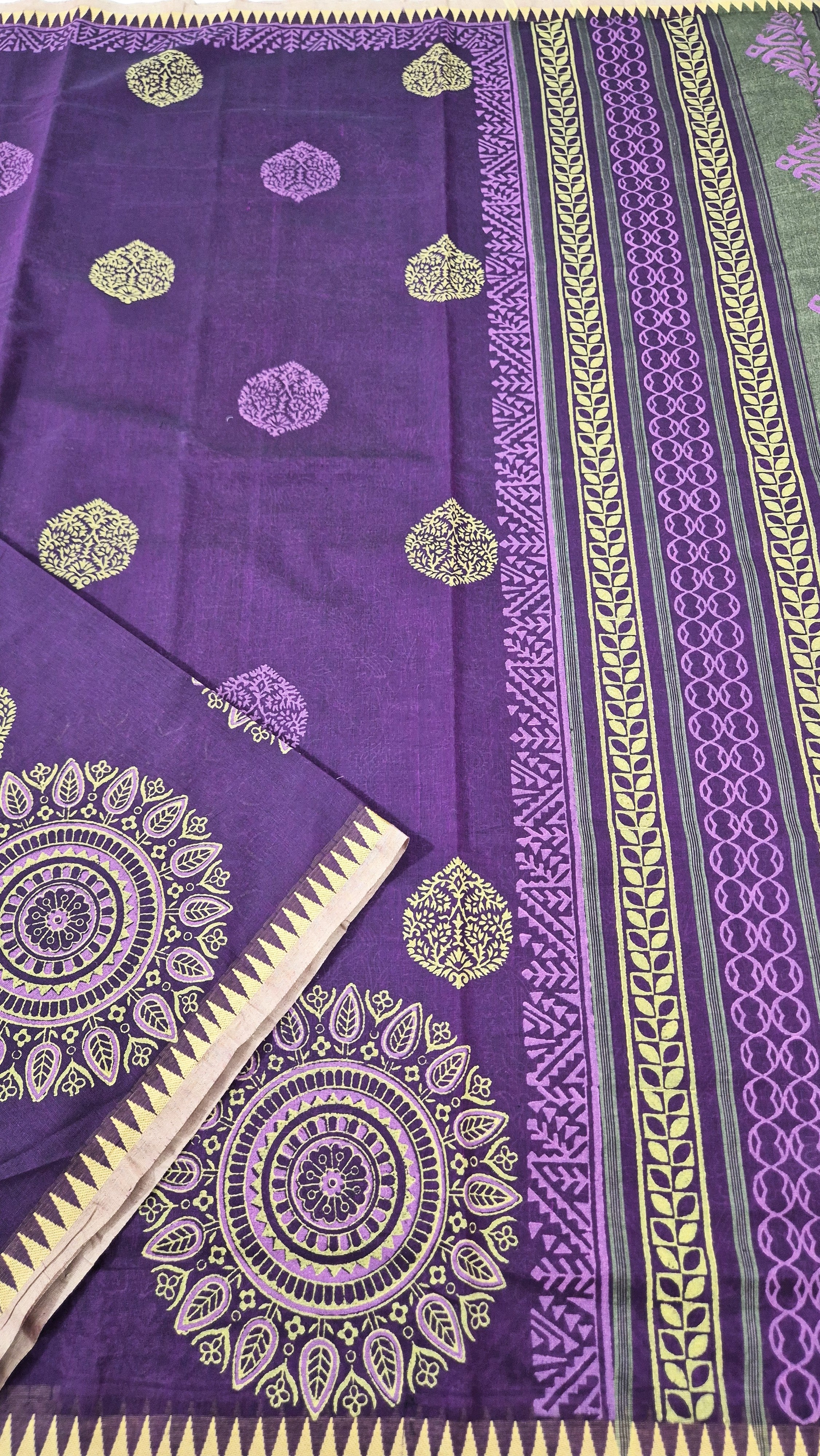 Pure Cotton saree in Handblock prints -PR