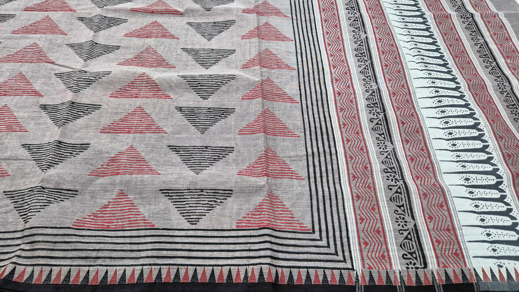 Pure Cotton saree in Handblock prints -BL
