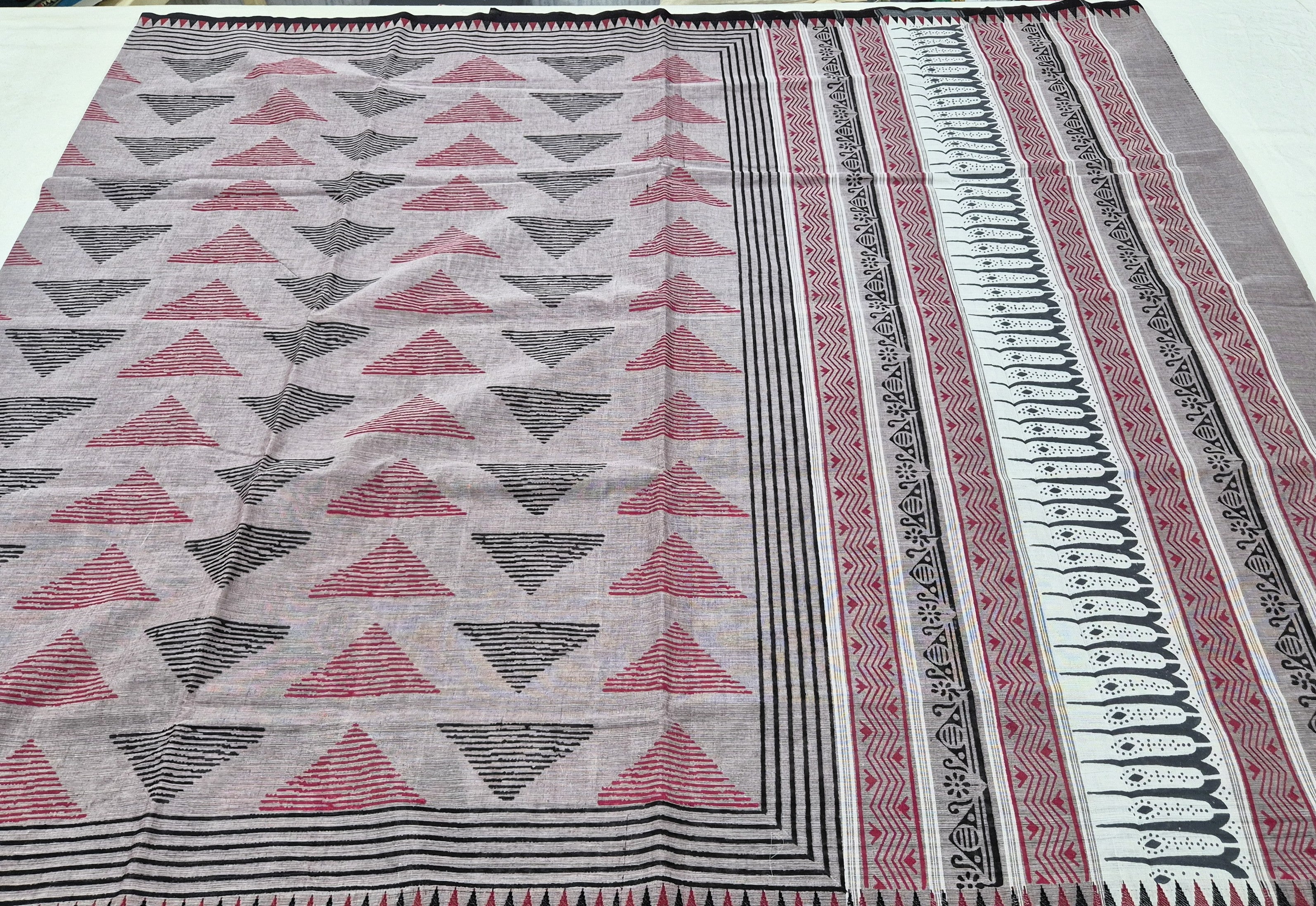 Pure Cotton saree in Handblock prints -BL