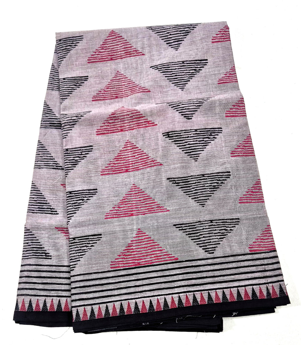 Pure Cotton saree in Handblock prints -BL