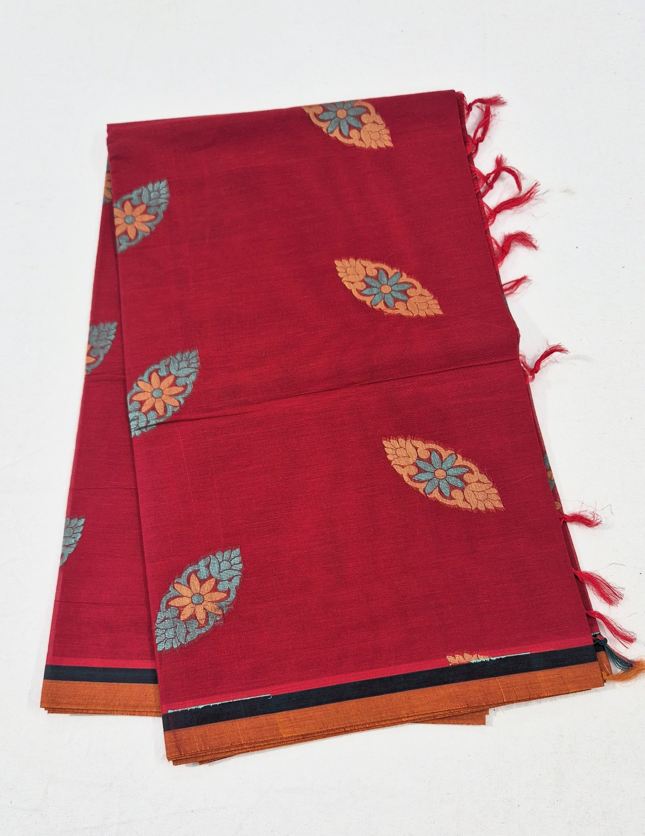 Handloom Cotton saree -RED 99