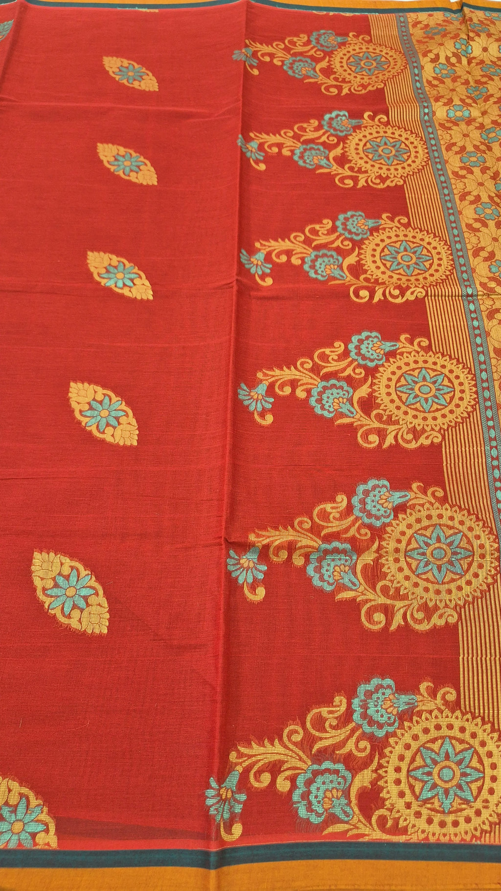 Handloom Cotton saree -RED 99