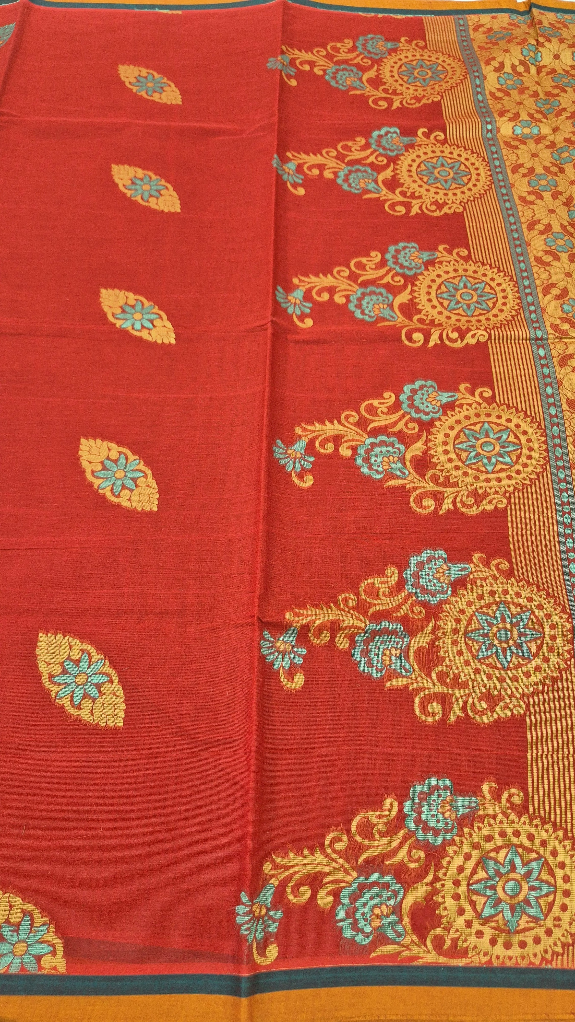 Handloom Cotton saree -RED 99
