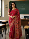 Handloom Cotton saree -RED 99