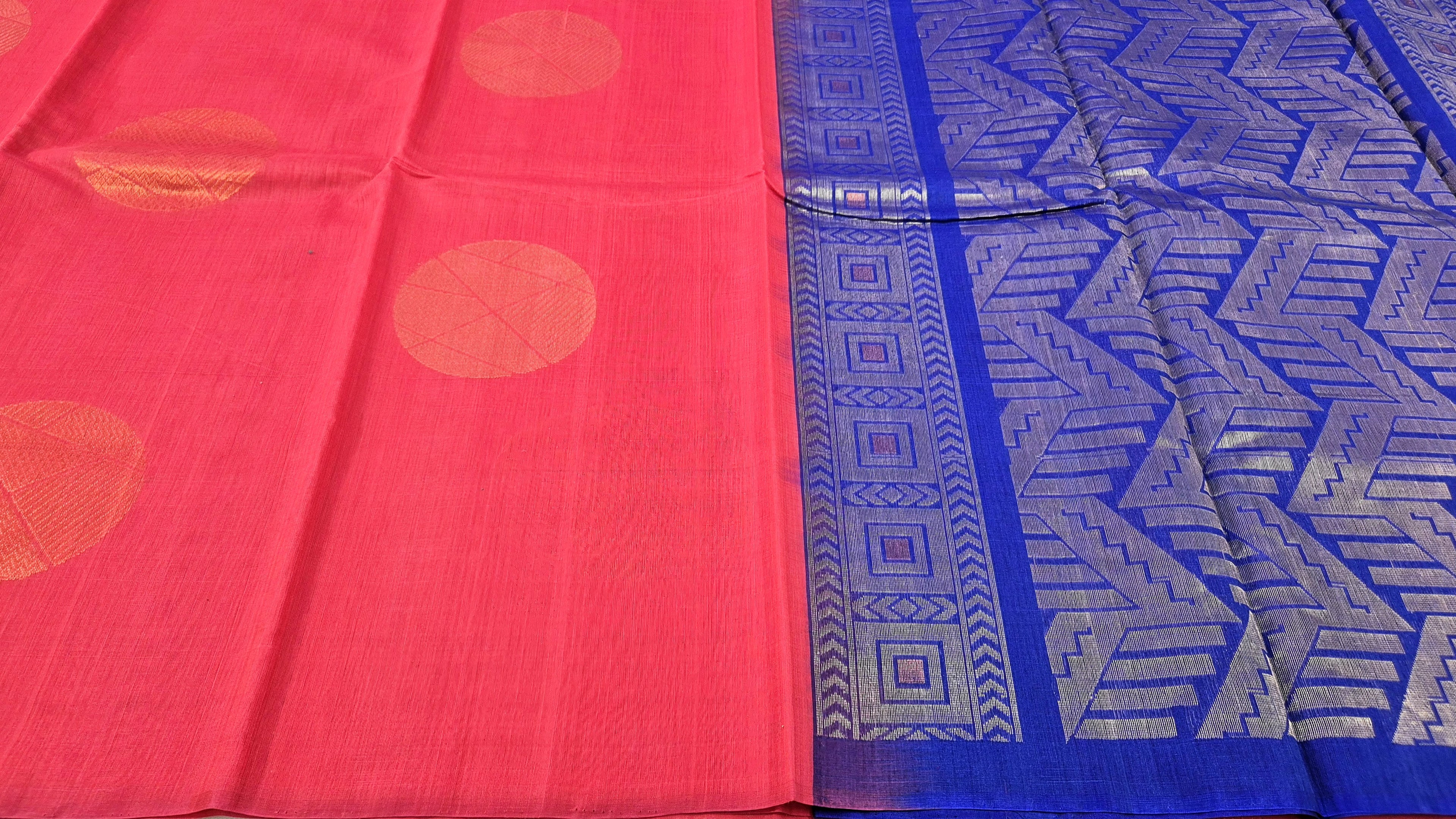 Polka Motif Kora Silkcotton saree -310