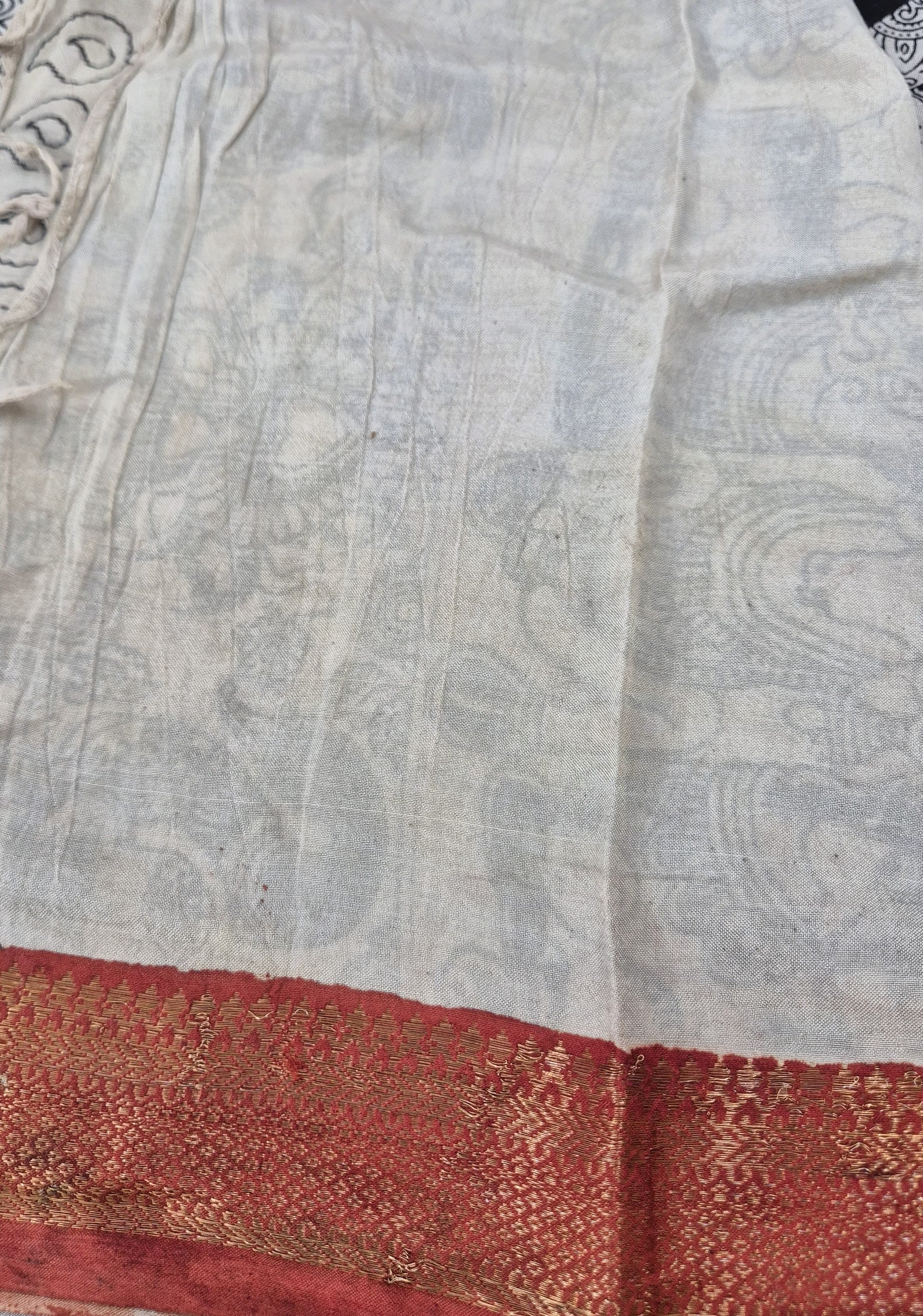 Elephant Printed Kalamkari Silk Saree