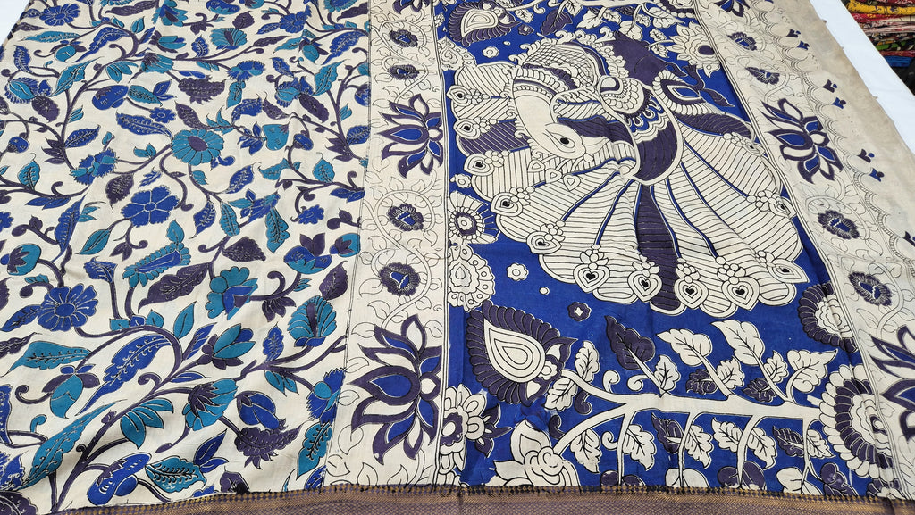 Floral design Kalamkari  Silksaree
