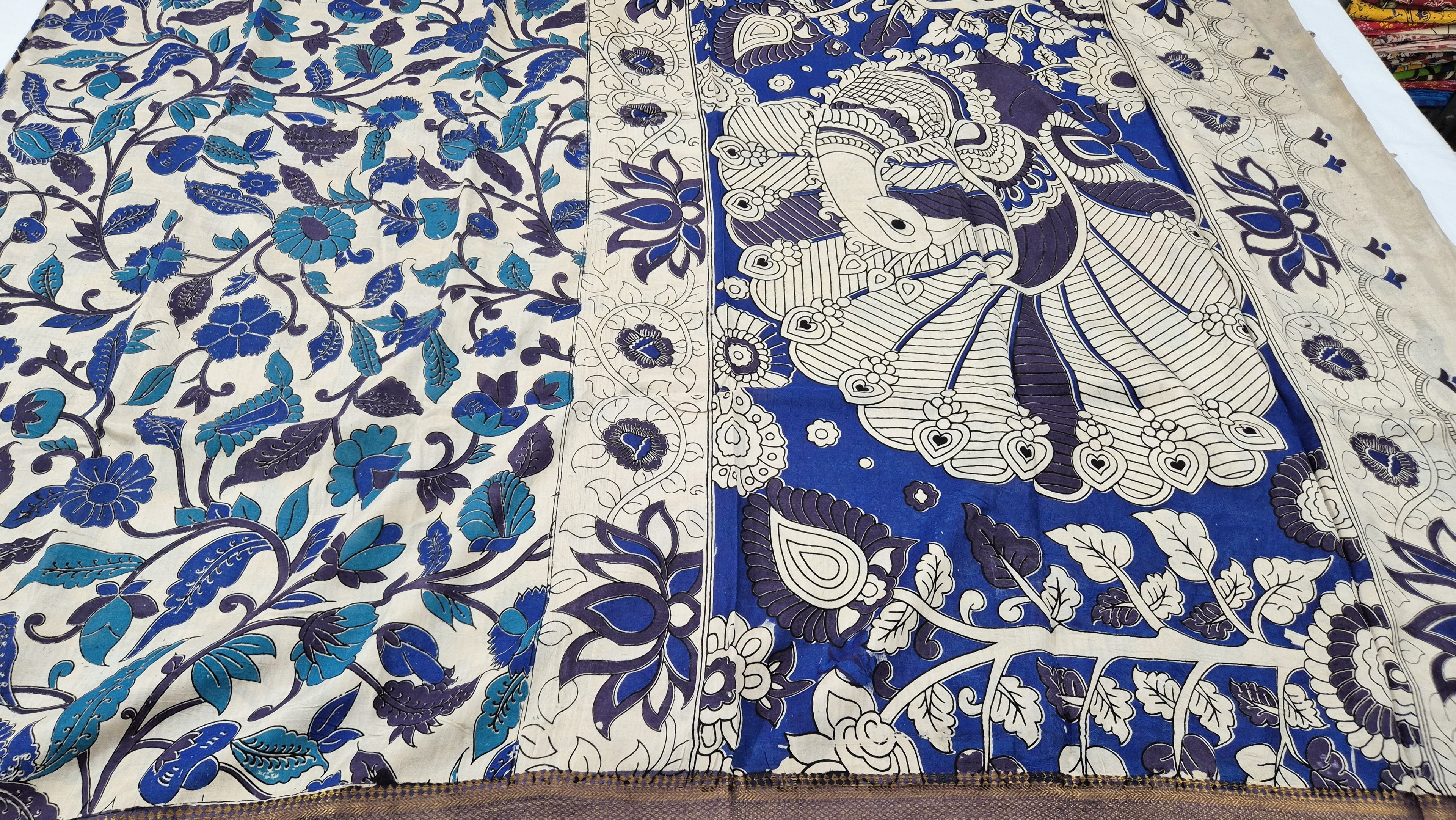 Floral design Kalamkari  Silksaree