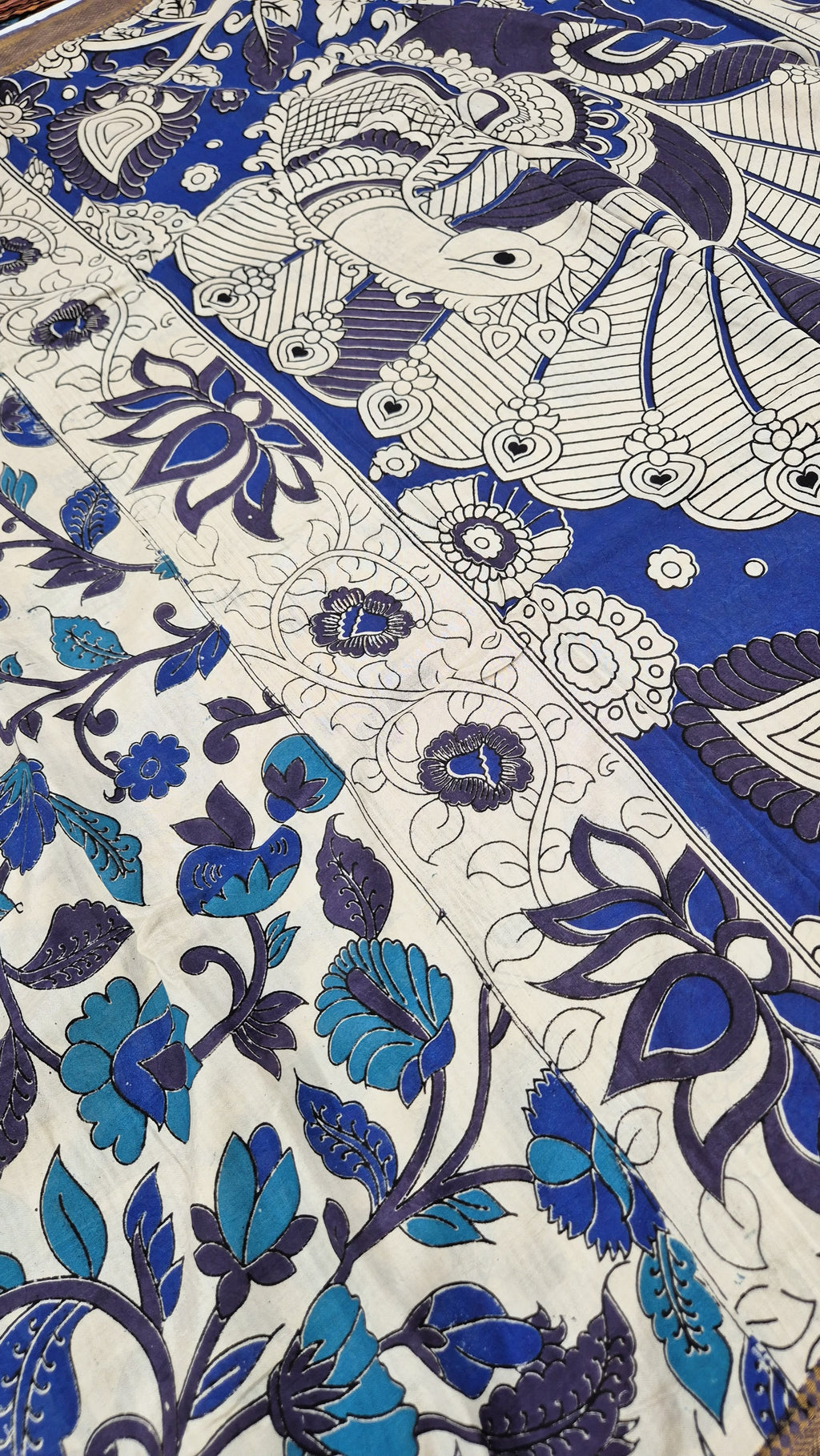 Floral design Kalamkari  Silksaree