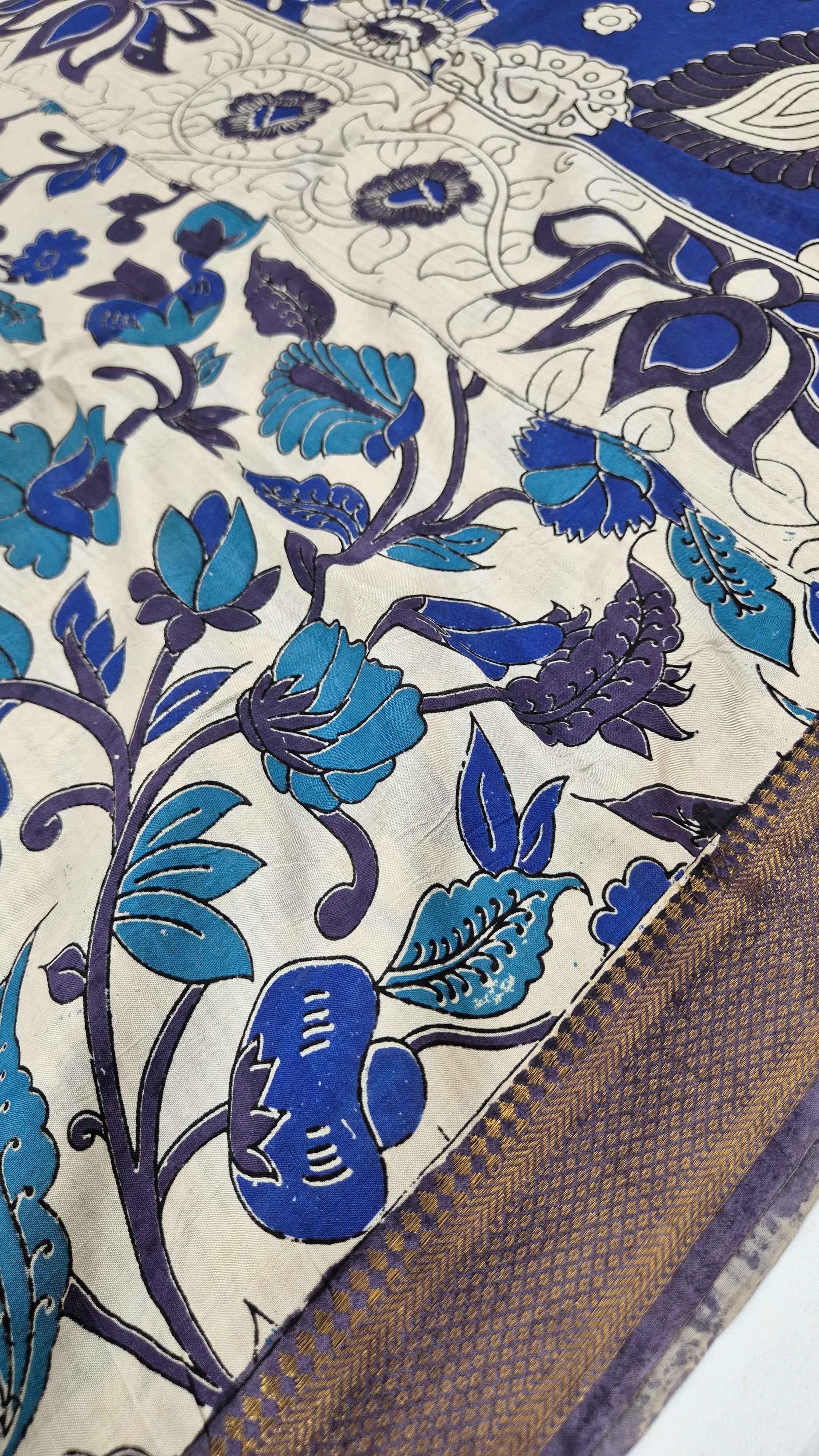 Floral design Kalamkari  Silksaree