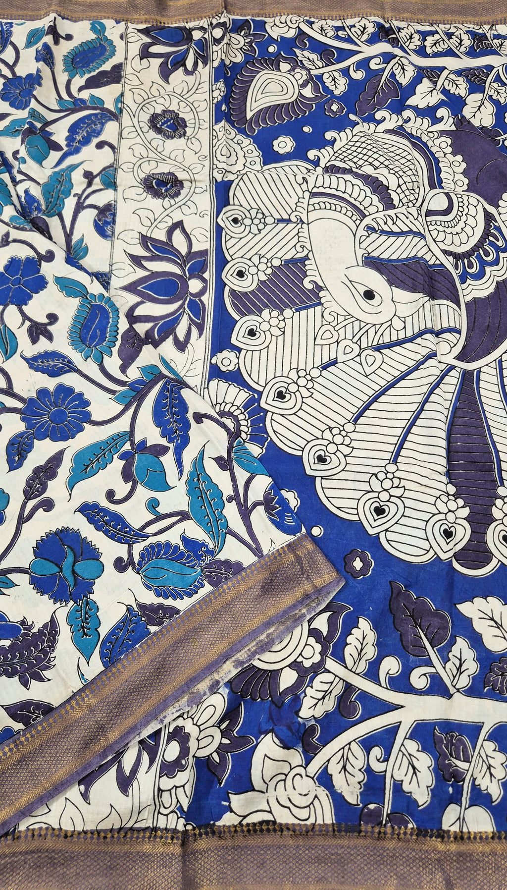 Floral design Kalamkari  Silksaree
