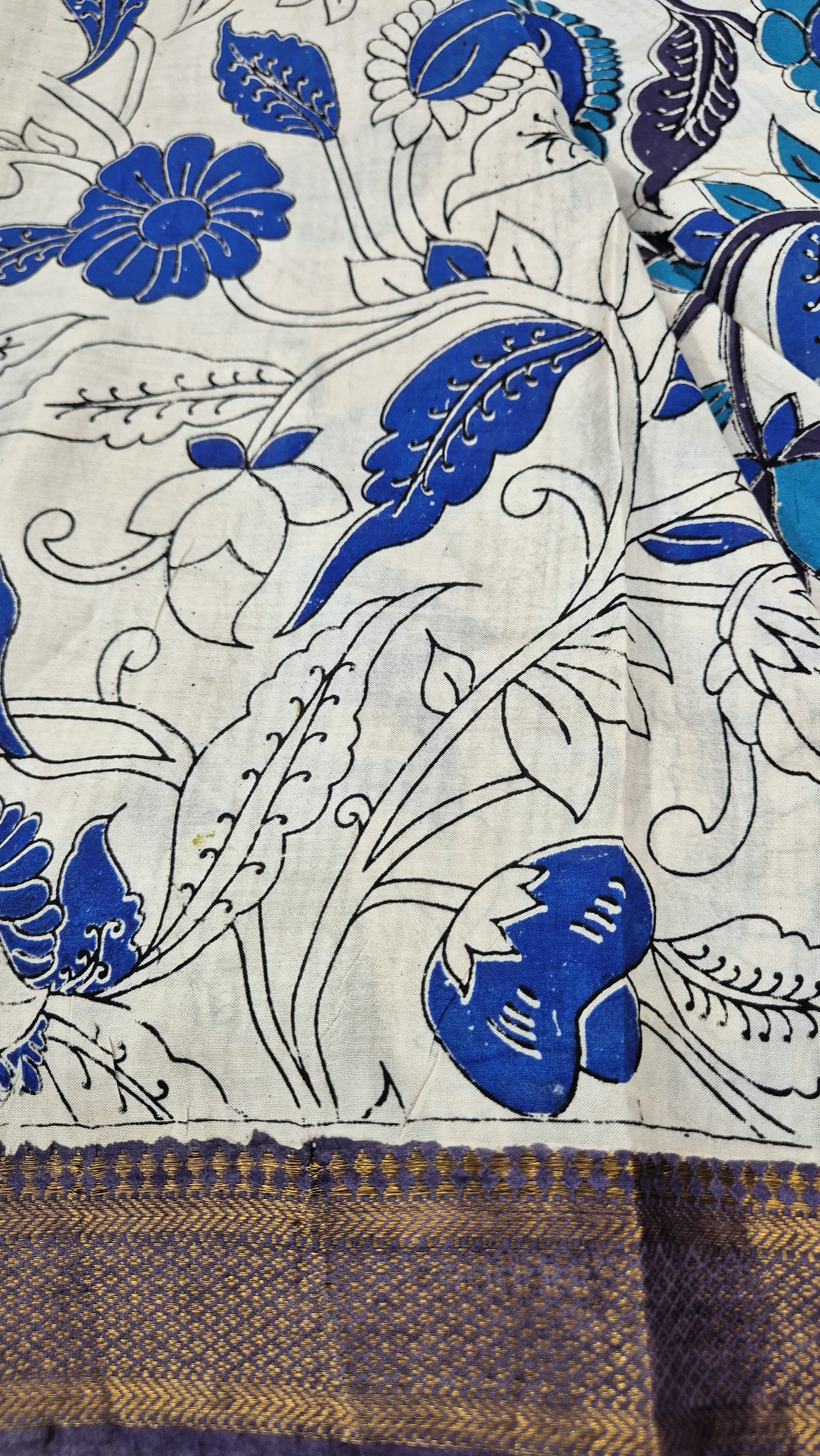 Floral design Kalamkari  Silksaree