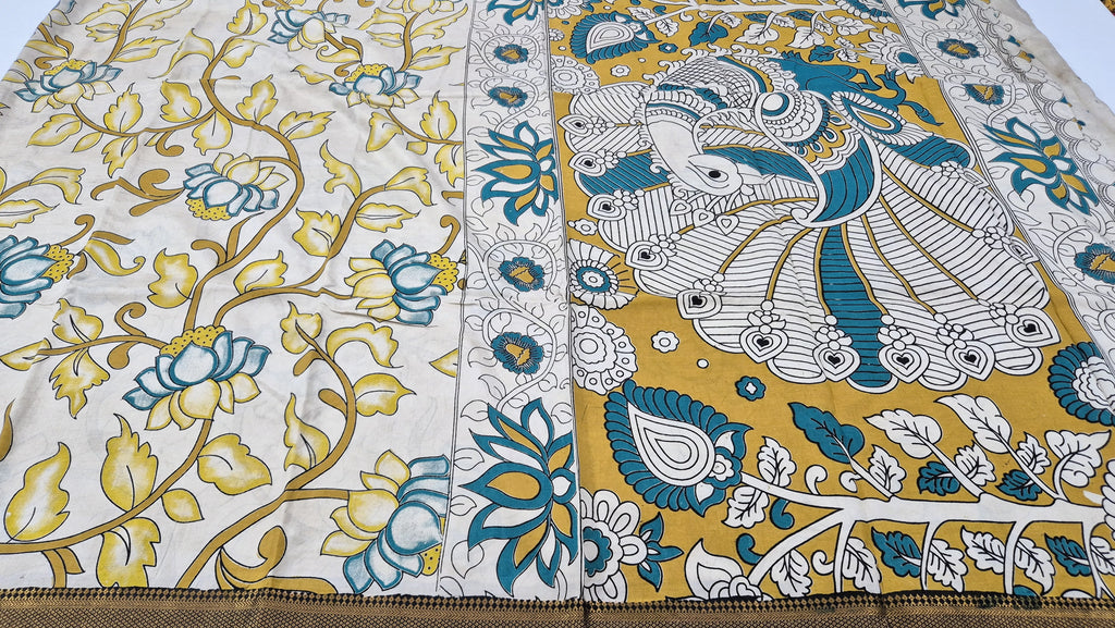 Floral design Kalamkari Silksaree -YL