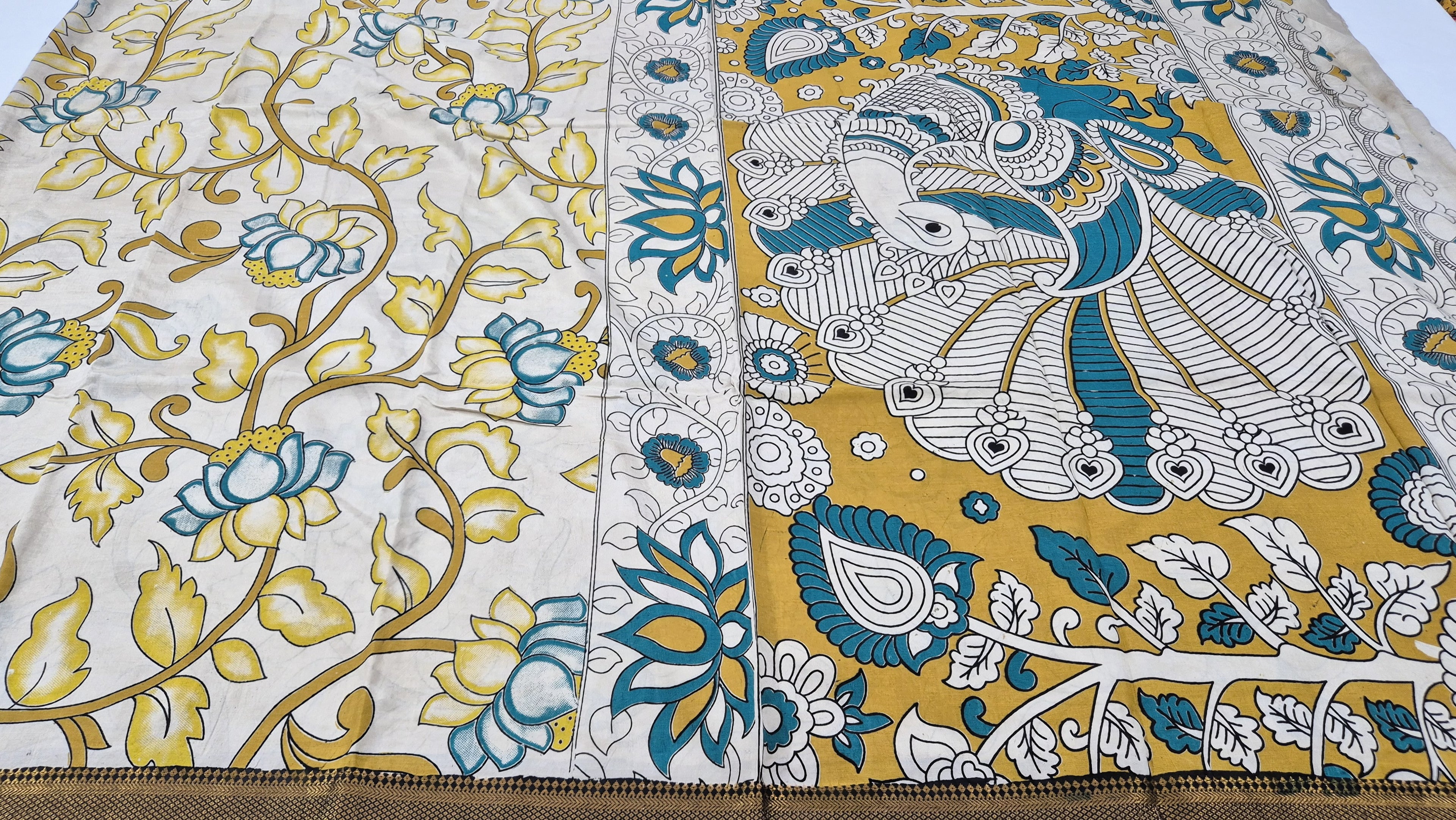 Floral design Kalamkari Silksaree -YL