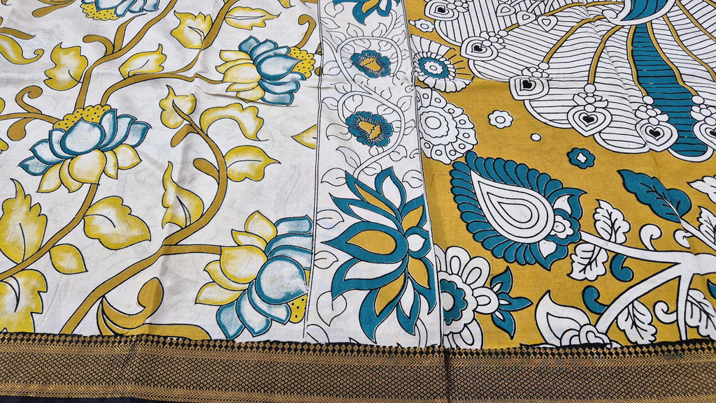 Floral design Kalamkari Silksaree -YL