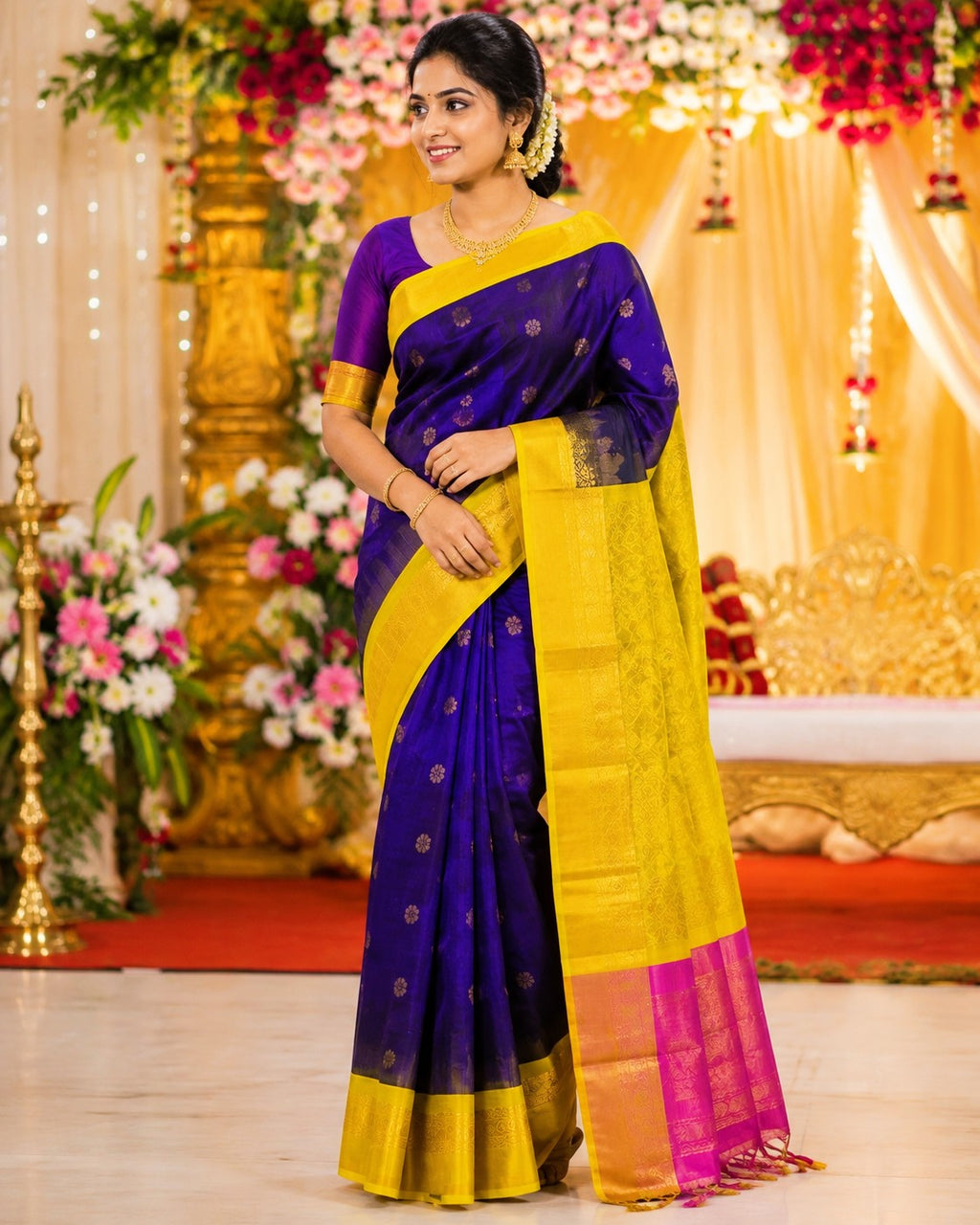 Korvai Long Border Silkcotton saree