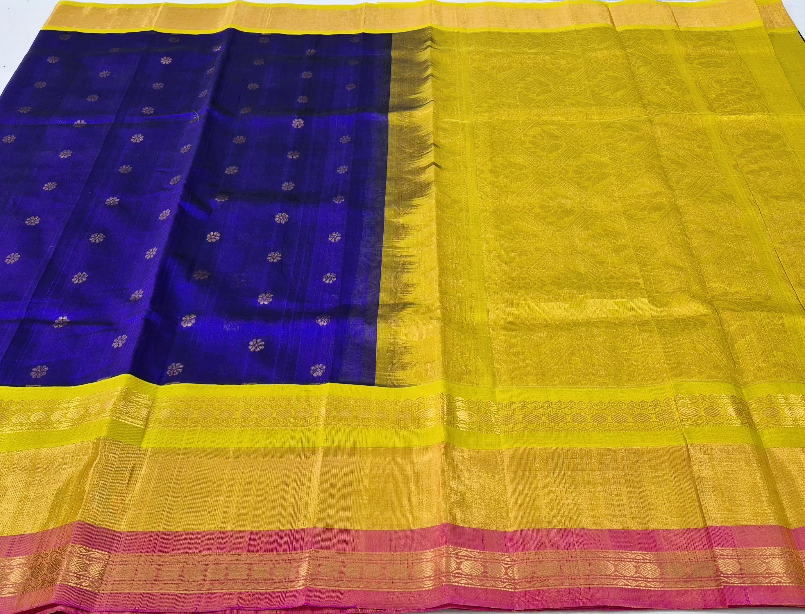 Korvai Long Border Silkcotton saree