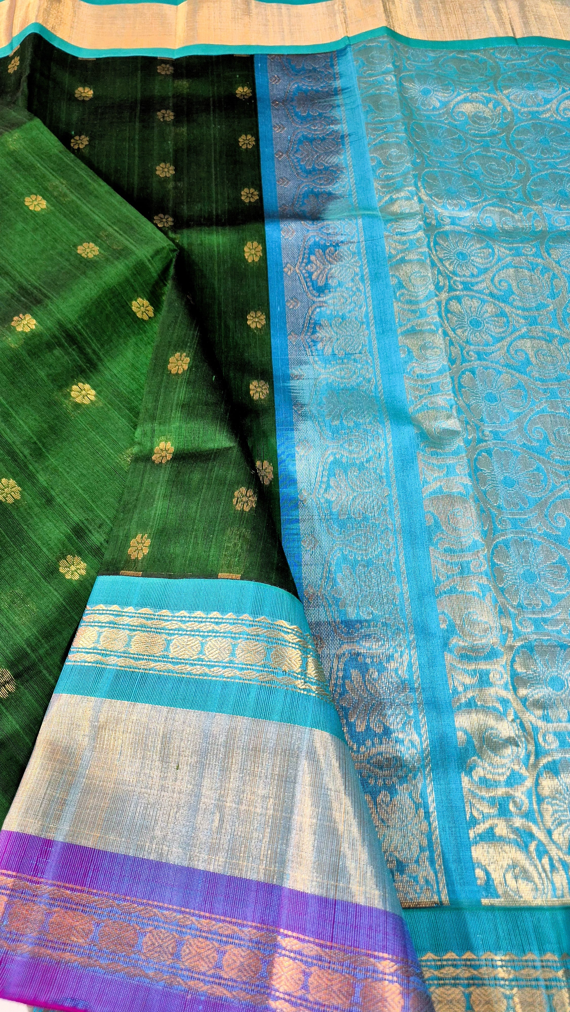 Korvai Long Border Silkcotton saree -50