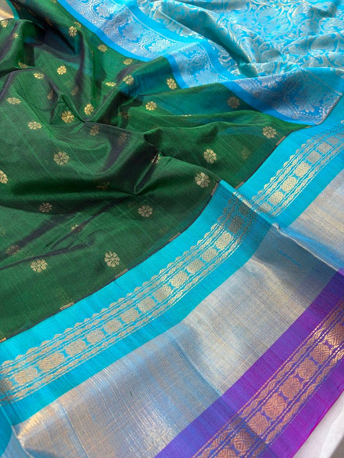 Korvai Long Border Silkcotton saree -50