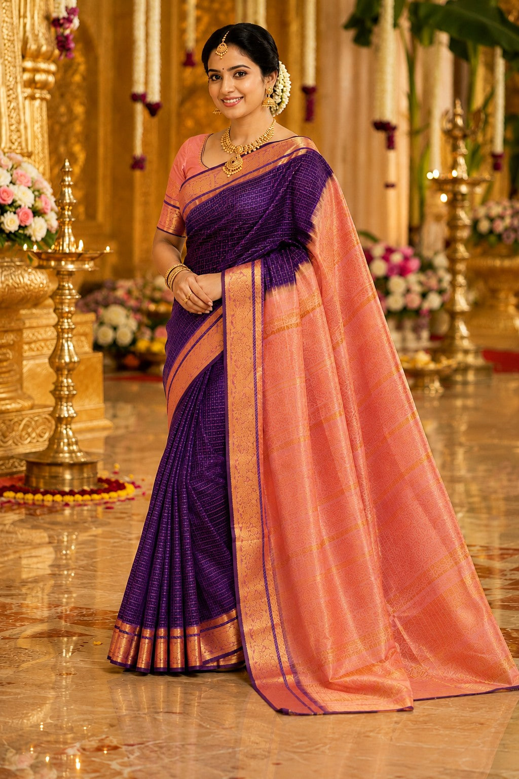 Lakshdeepam Silkcotton Saree -PURPLE