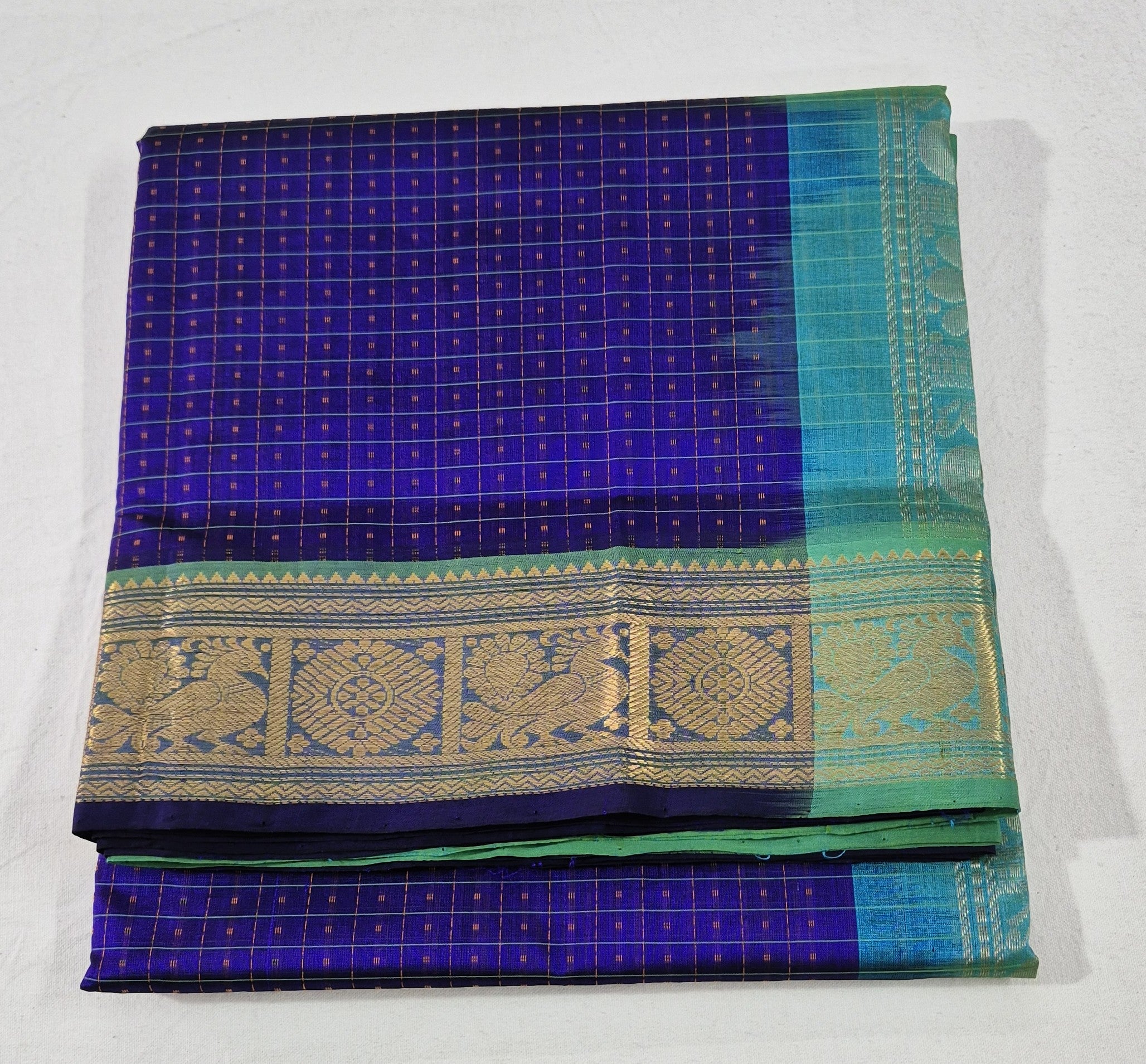 Royal Blue Lakshadeepam Silkcotton Saree
