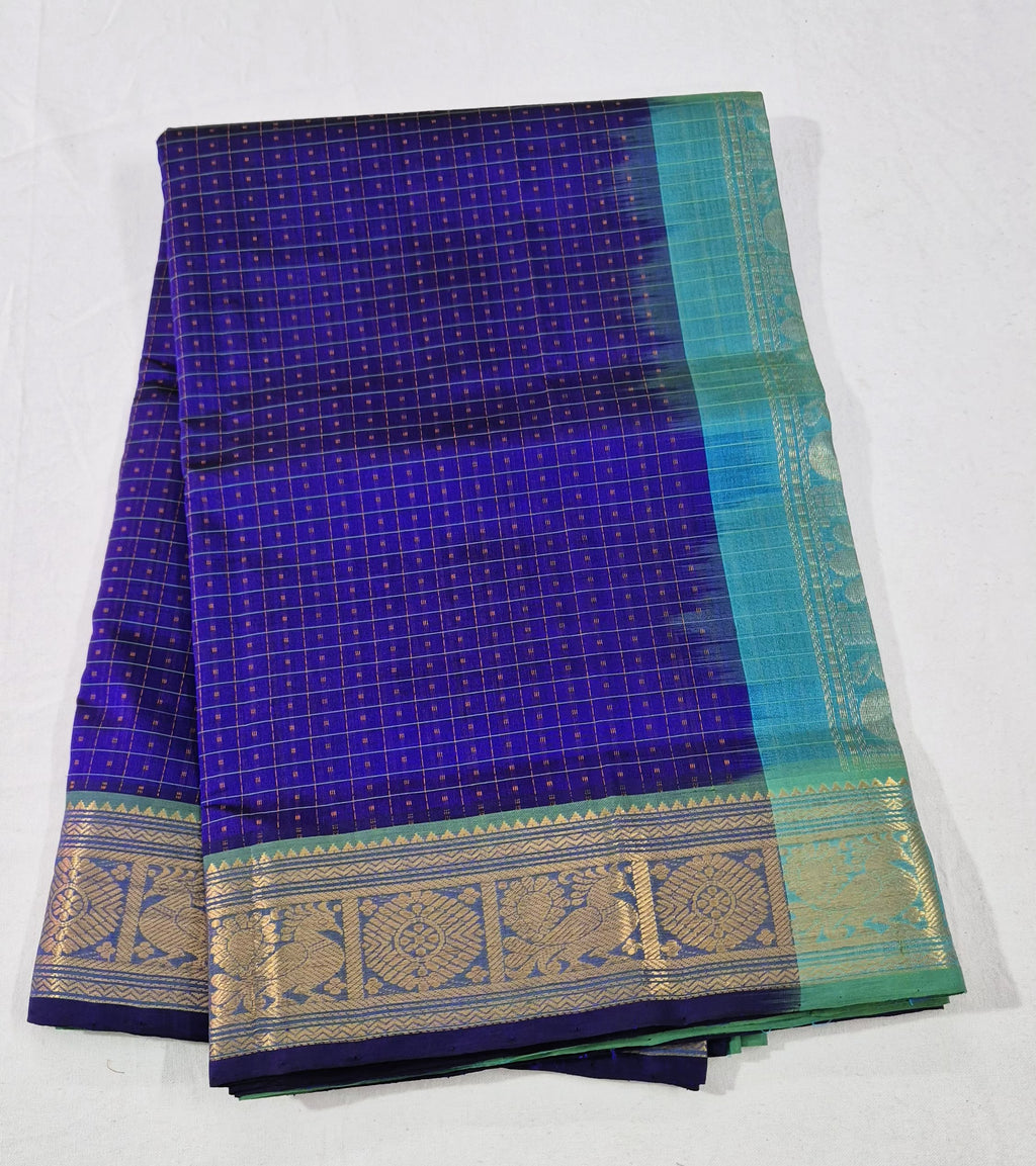 Royal Blue Lakshadeepam Silkcotton Saree
