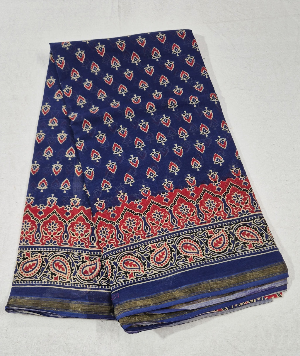 Mul Cotton Saree - NAVY