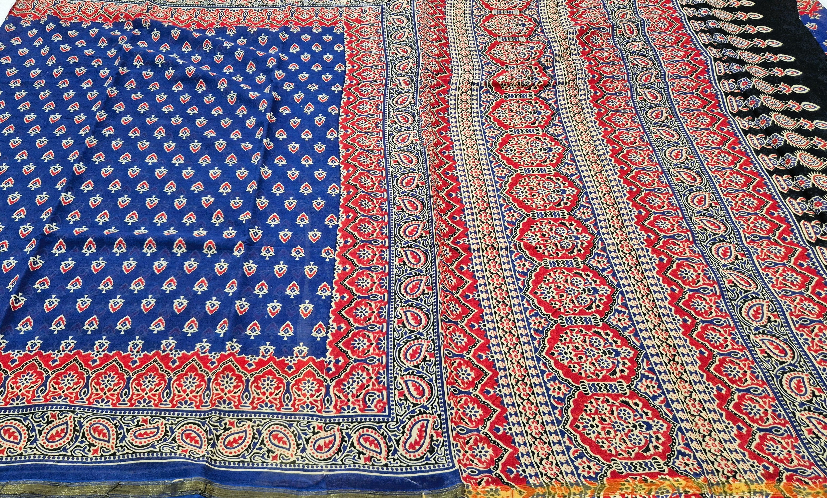 Mul Cotton Saree - NAVY