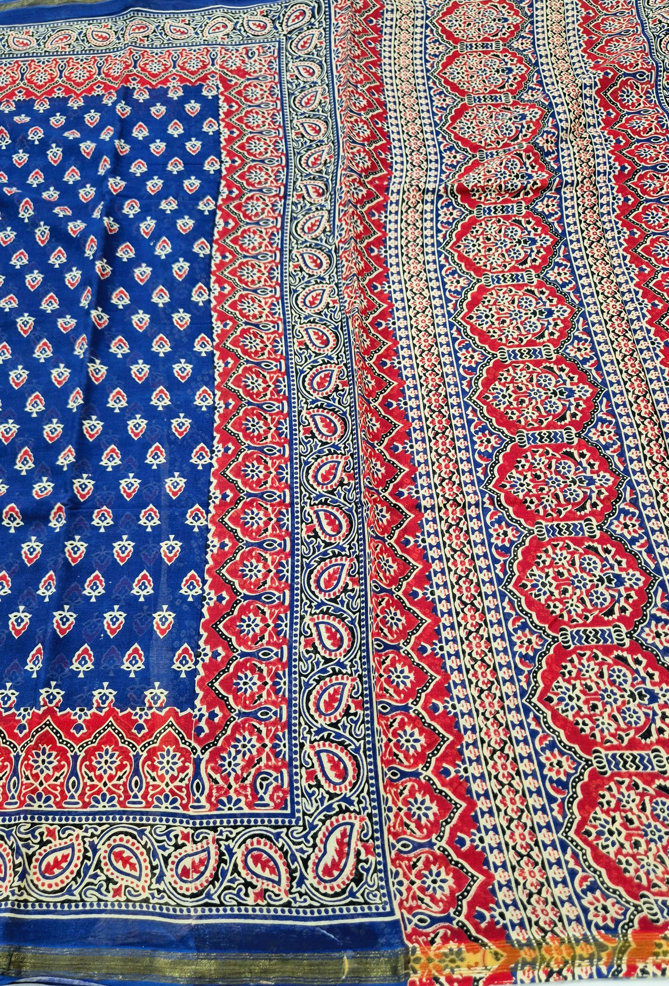 Mul Cotton Saree - NAVY