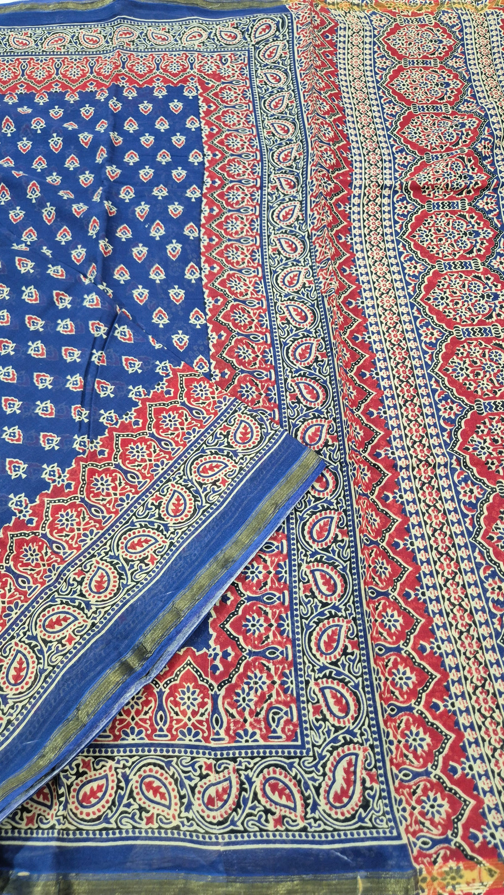 Mul Cotton Saree - NAVY