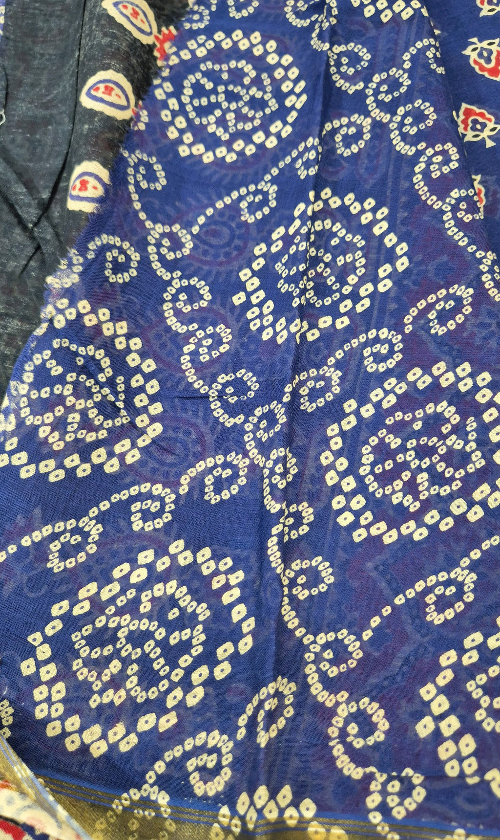 Mul Cotton Saree - NAVY
