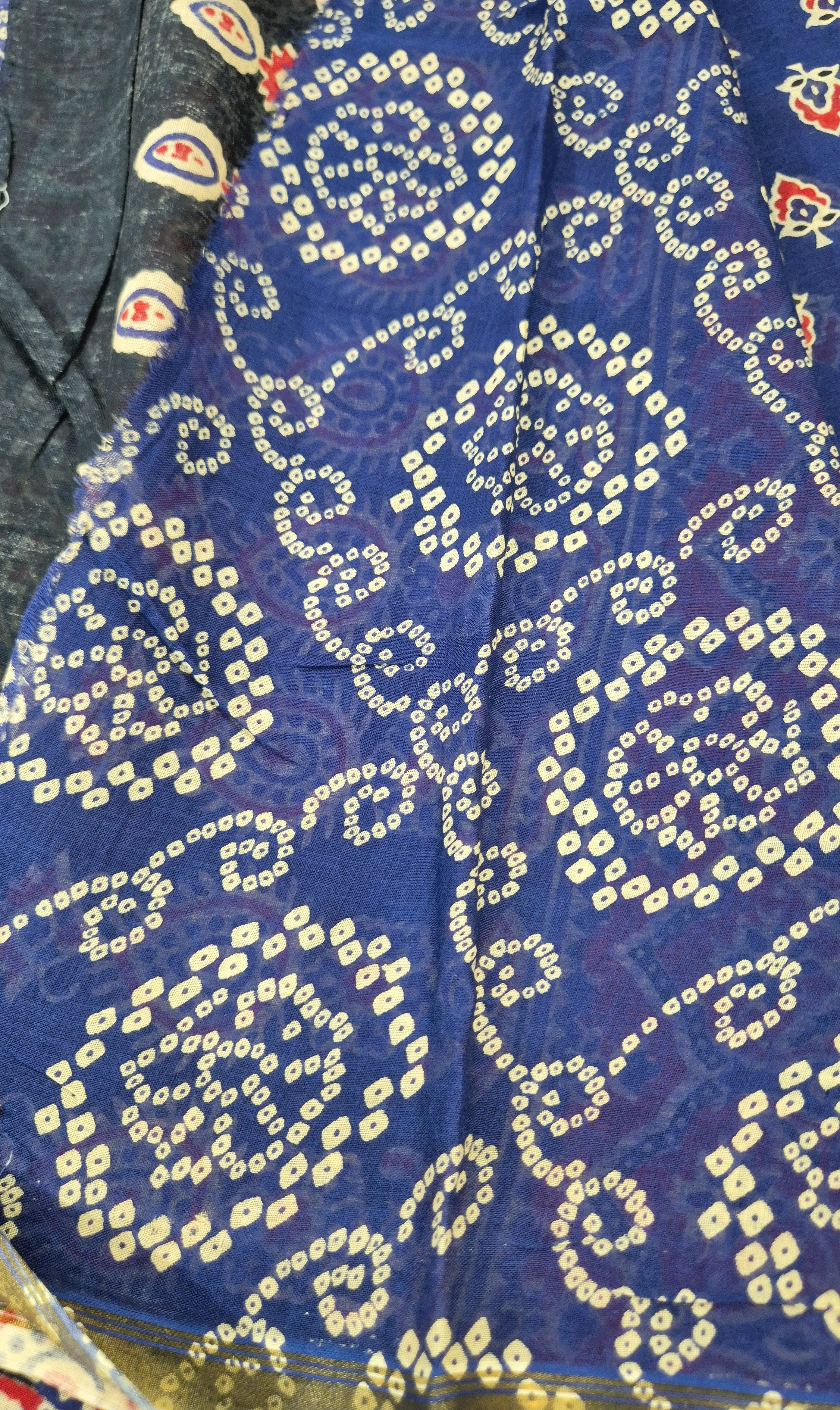 Mul Cotton Saree - NAVY