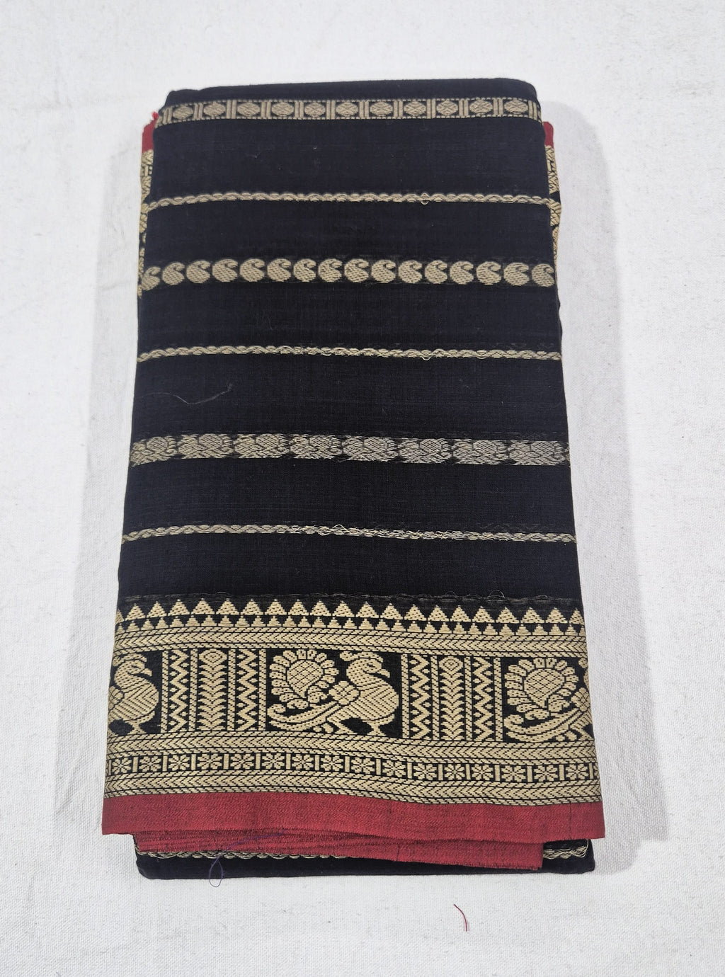 Narayanpet Stripe pattern Saree -BLK
