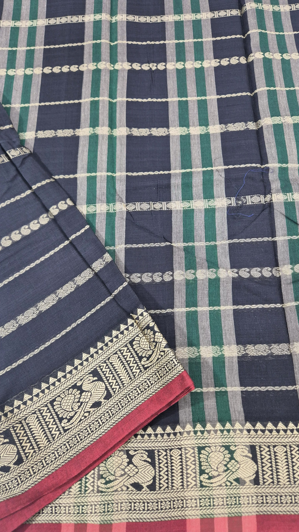 Narayanpet Stripe pattern Saree -BLK