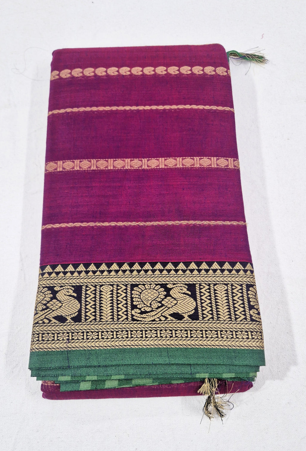 Narayanpet Stripe pattern Saree -BURG