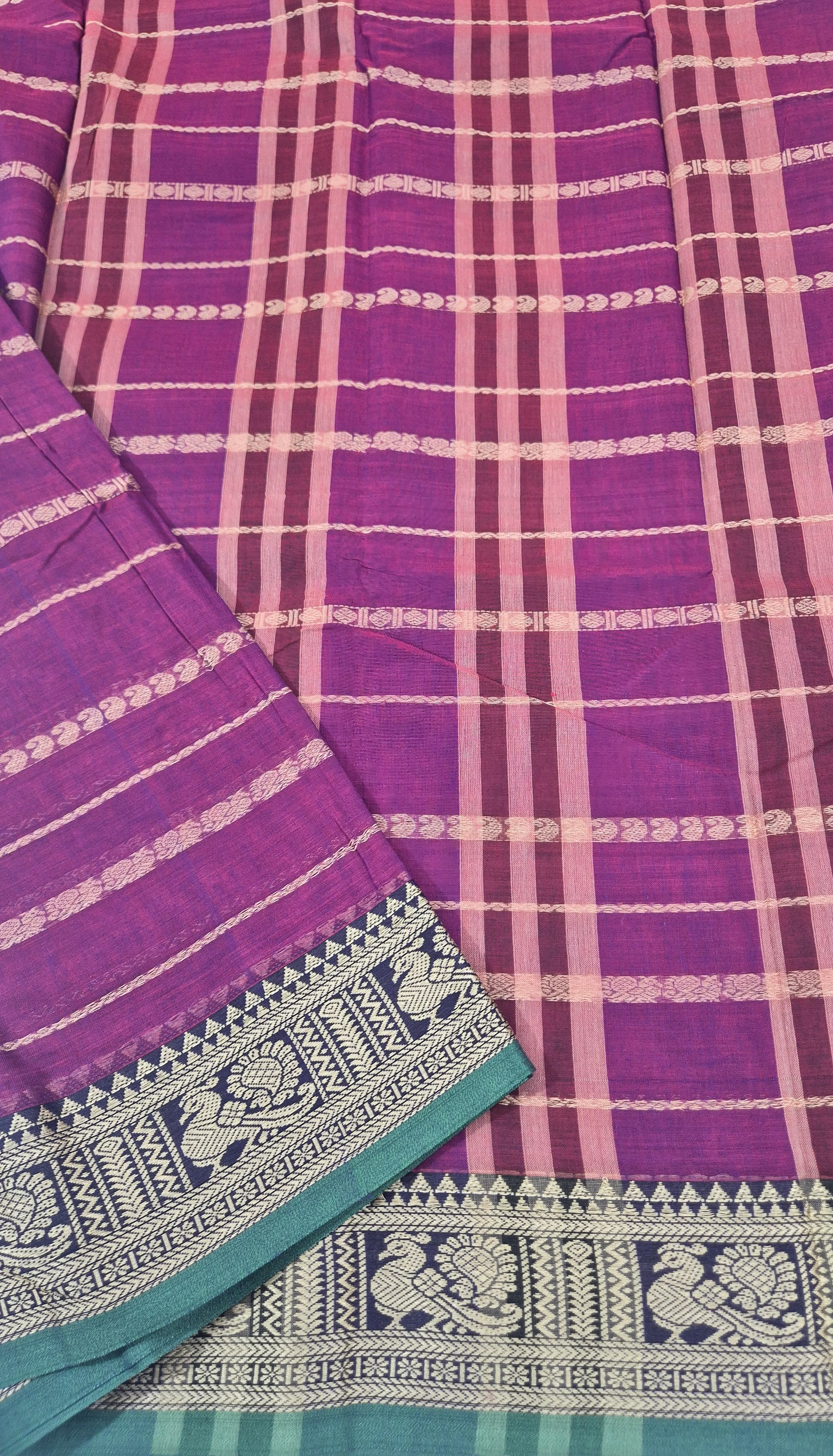 Narayanpet Stripe pattern Saree -BURG