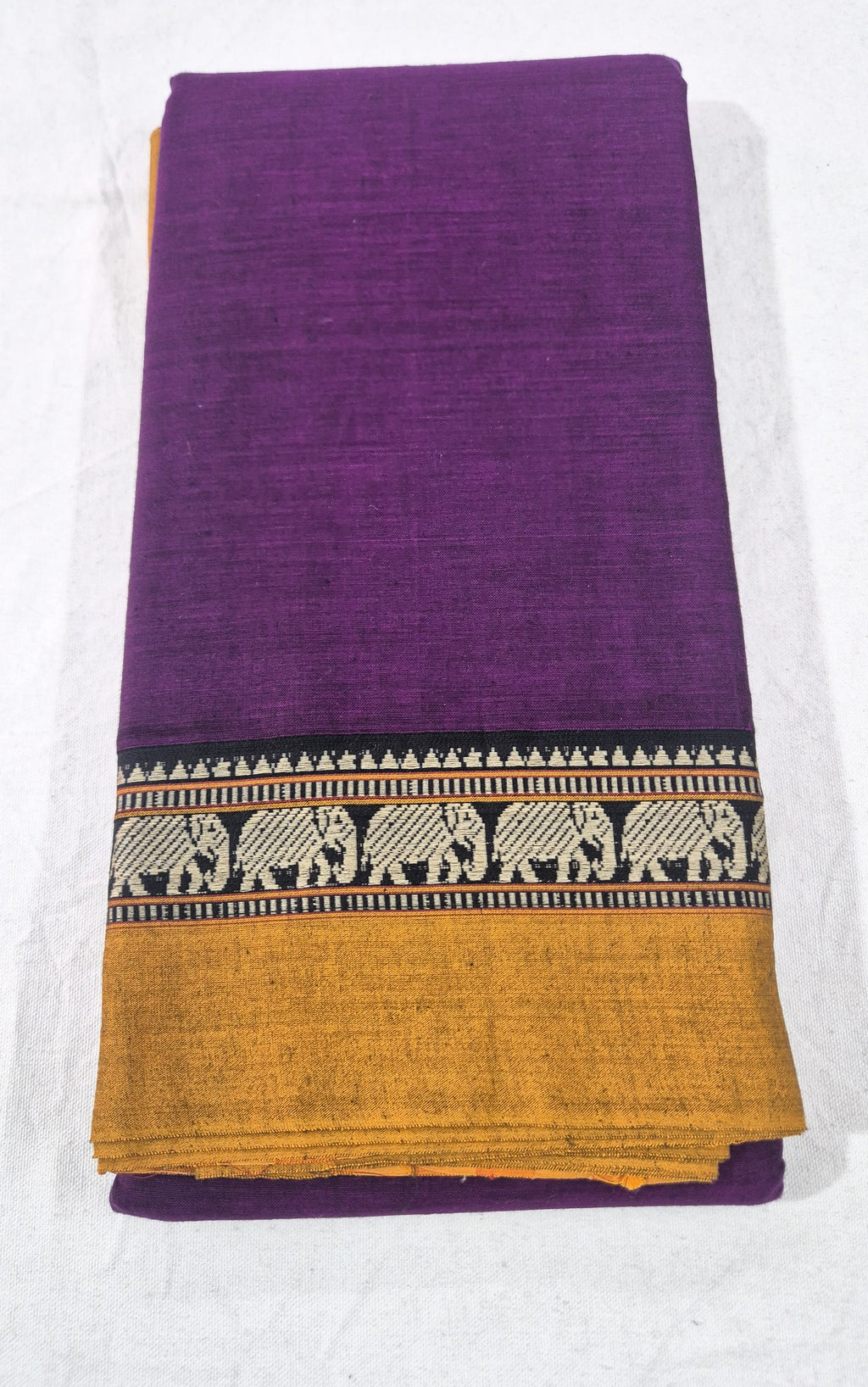 Elephant Border Narayanpet Cotton Saree -PR