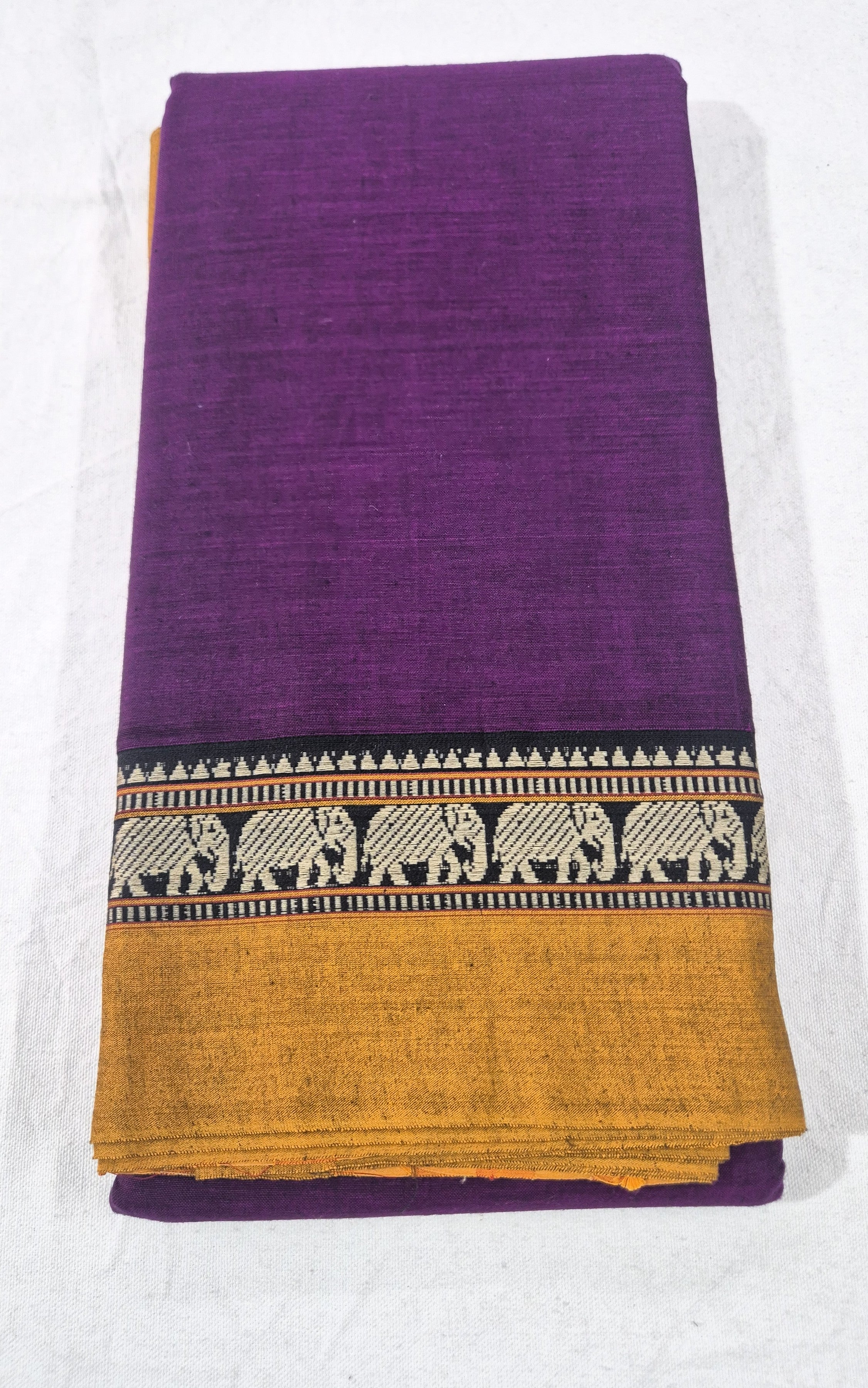 Elephant Border Narayanpet Cotton Saree -PR