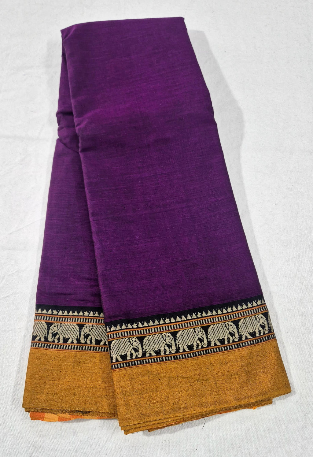 Elephant Border Narayanpet Cotton Saree -PR
