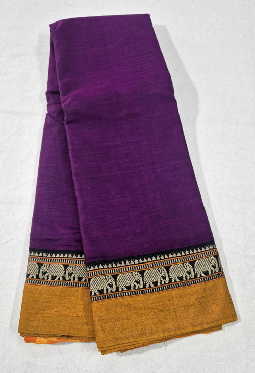 Elephant Border Narayanpet Cotton Saree -PR